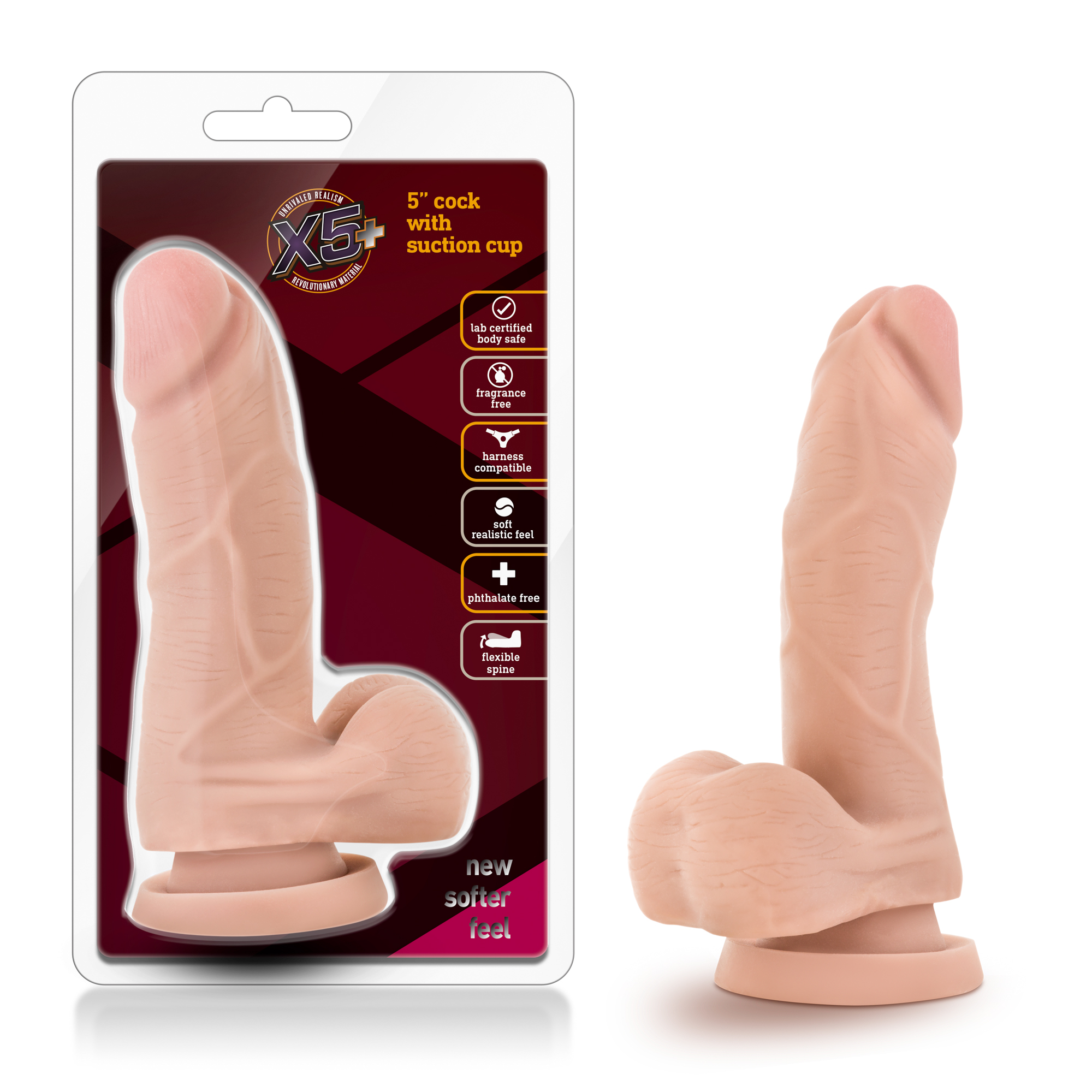 Blush - X5 5 Inch Cock With Suction Cup Dildo - Dildos