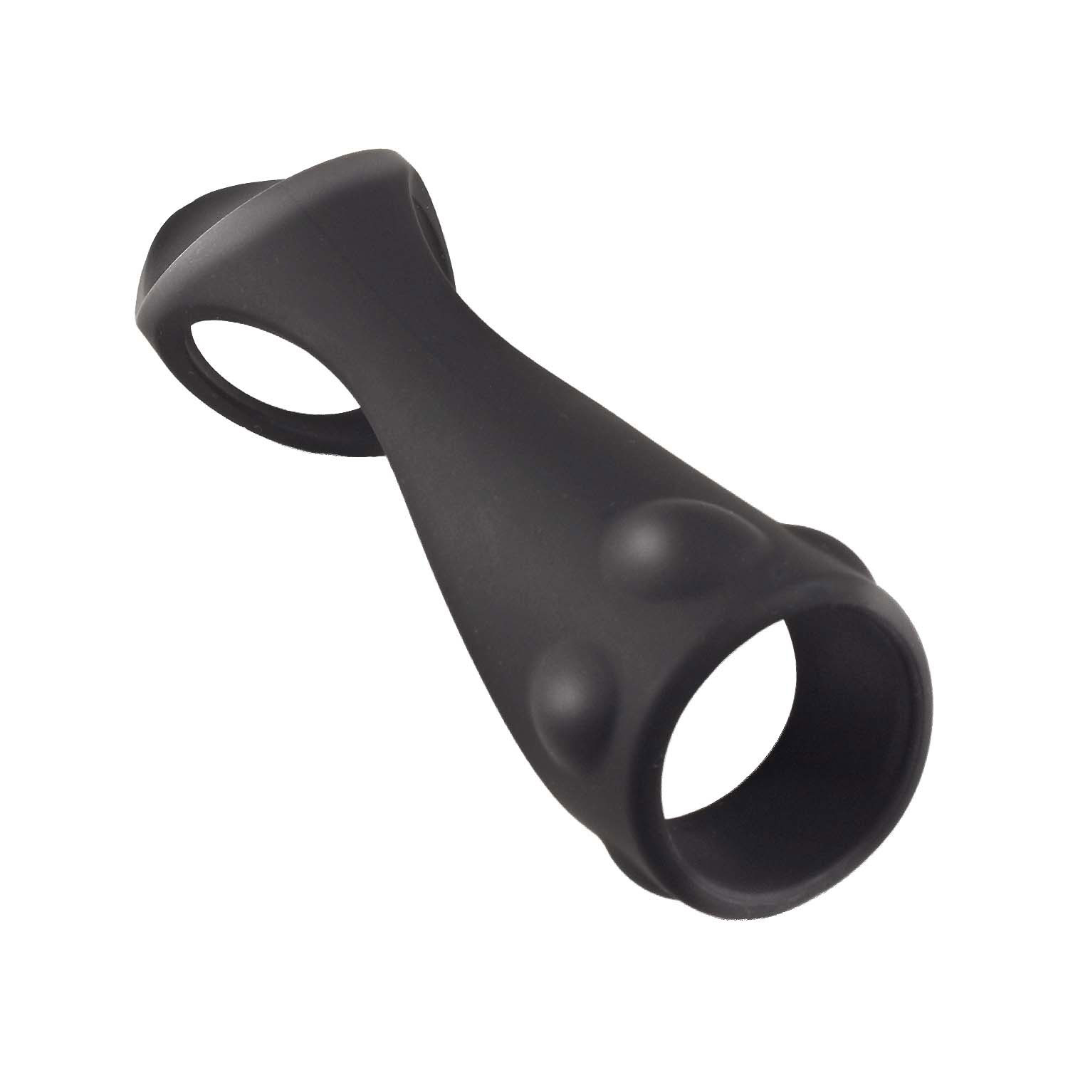 Nasstoys - Enhancer Textured Cock Strap and Ball Stretcher - Black - Cockrings