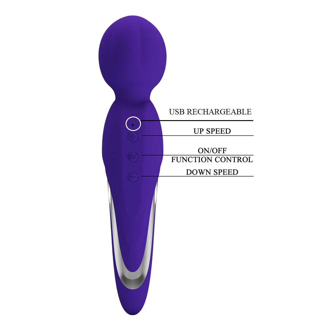 Pretty Love - Walter Super Soft Silicone Wand - Violet - Massagers