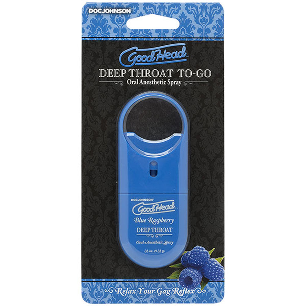 Doc Johnson - Goodhead - Deep Throat Spray to-Go - Blue Raspberry - .33 Oz. - Edible