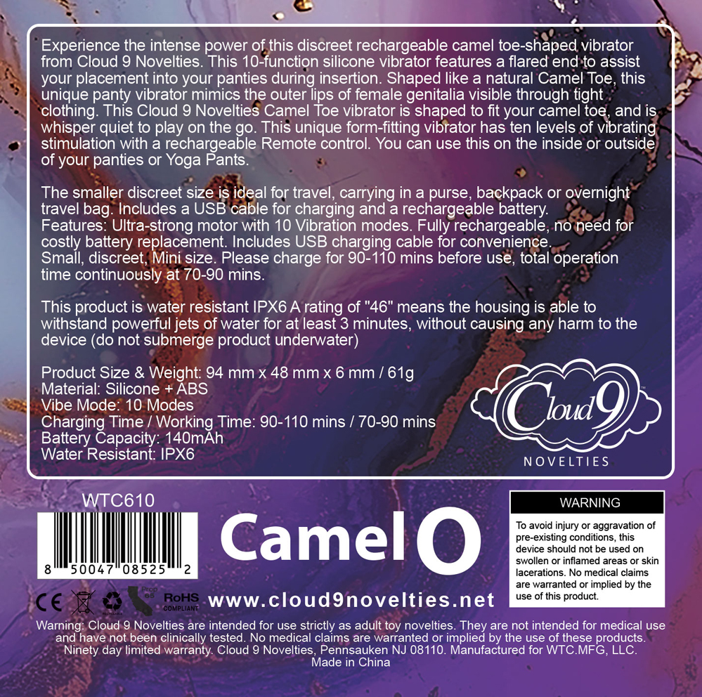 Cloud 9 Novelties - Cloud 9 Camel Toe Shaped Vibrator With Remote - Pink - Vibrators