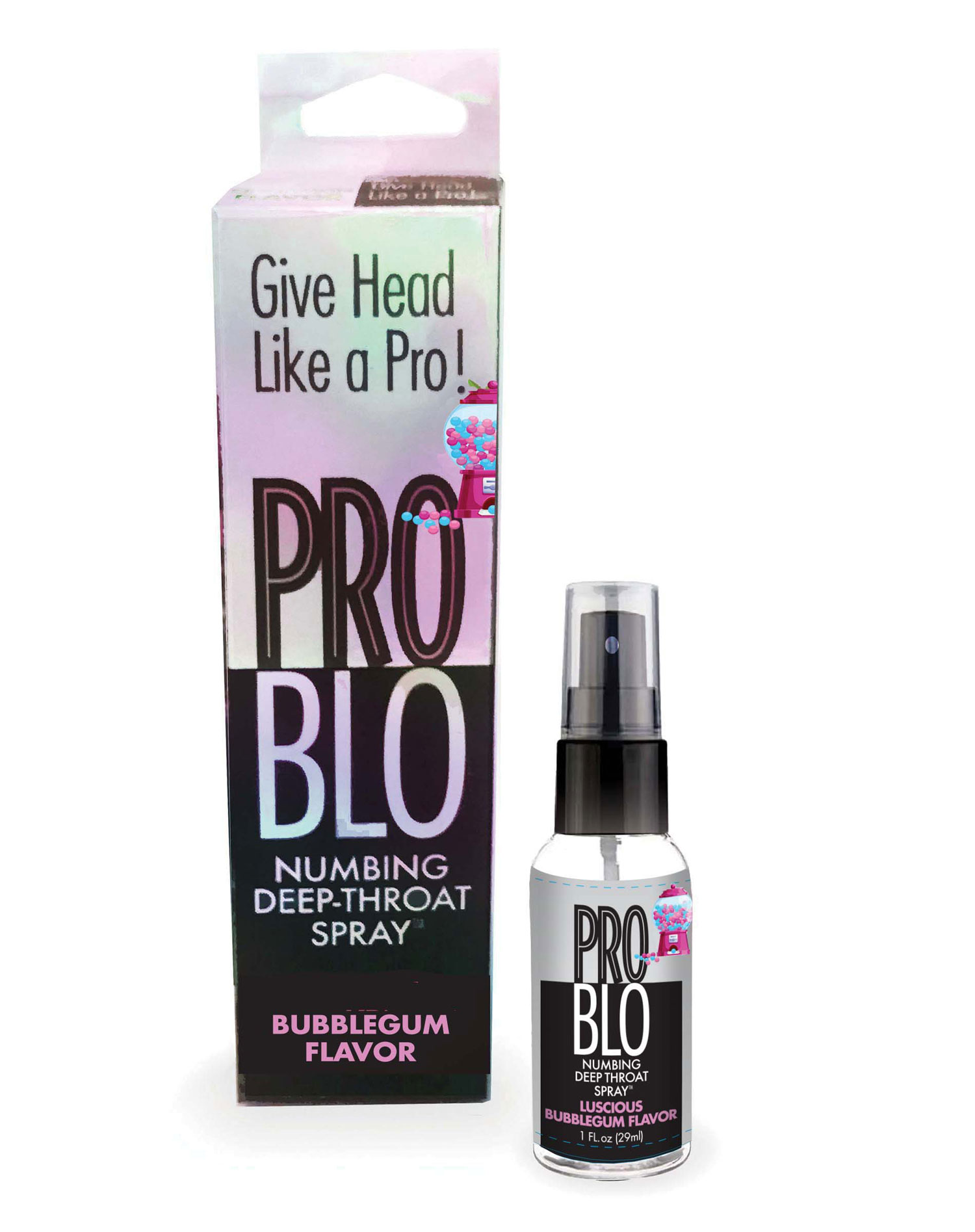 Little Genie - Pro Blo Throat Numbing Spray 1oz - Bubblegum - Lubricants, Creams & Glides - Liquid