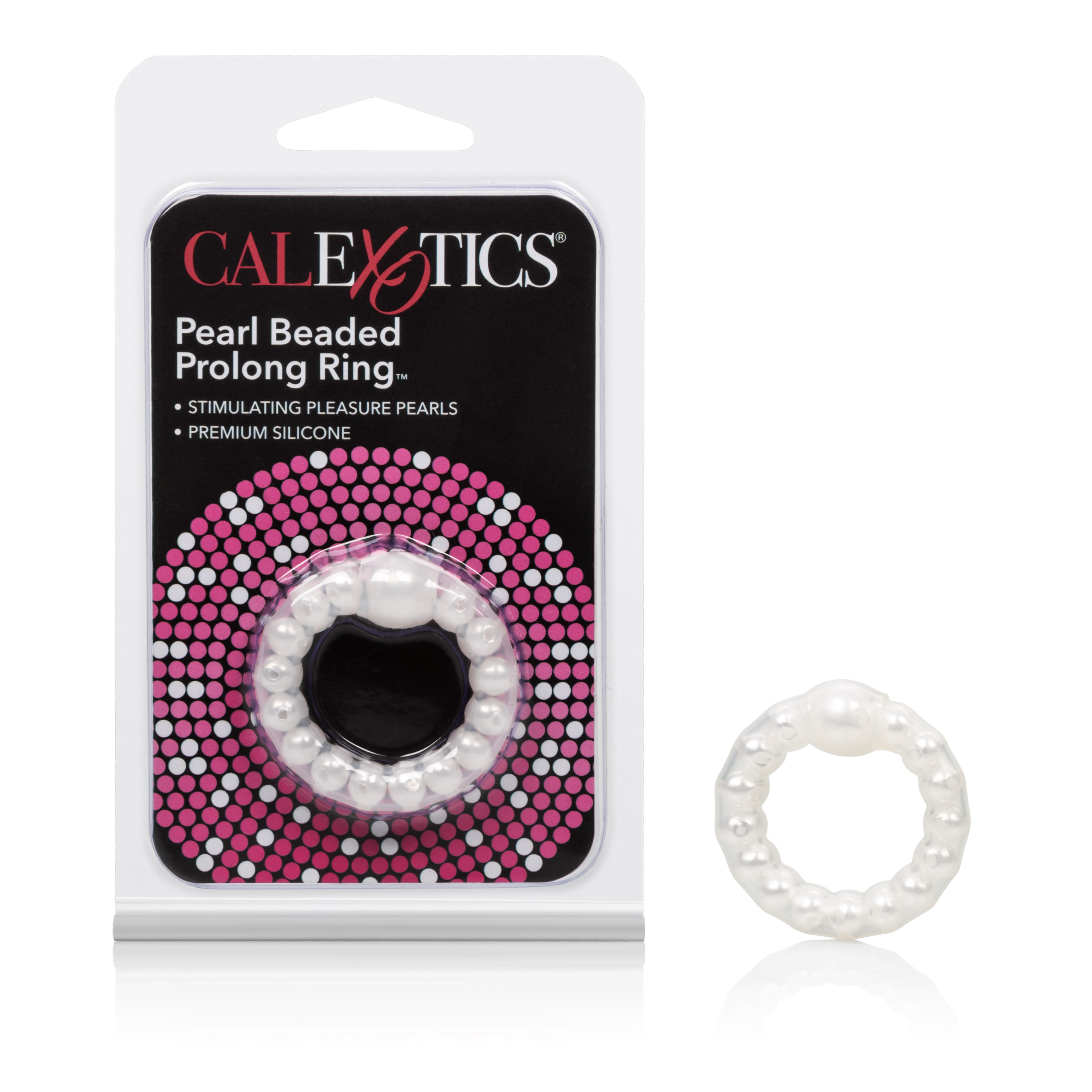 CalExotics - Pearl Beaded Prolong Rings - White - Cockrings