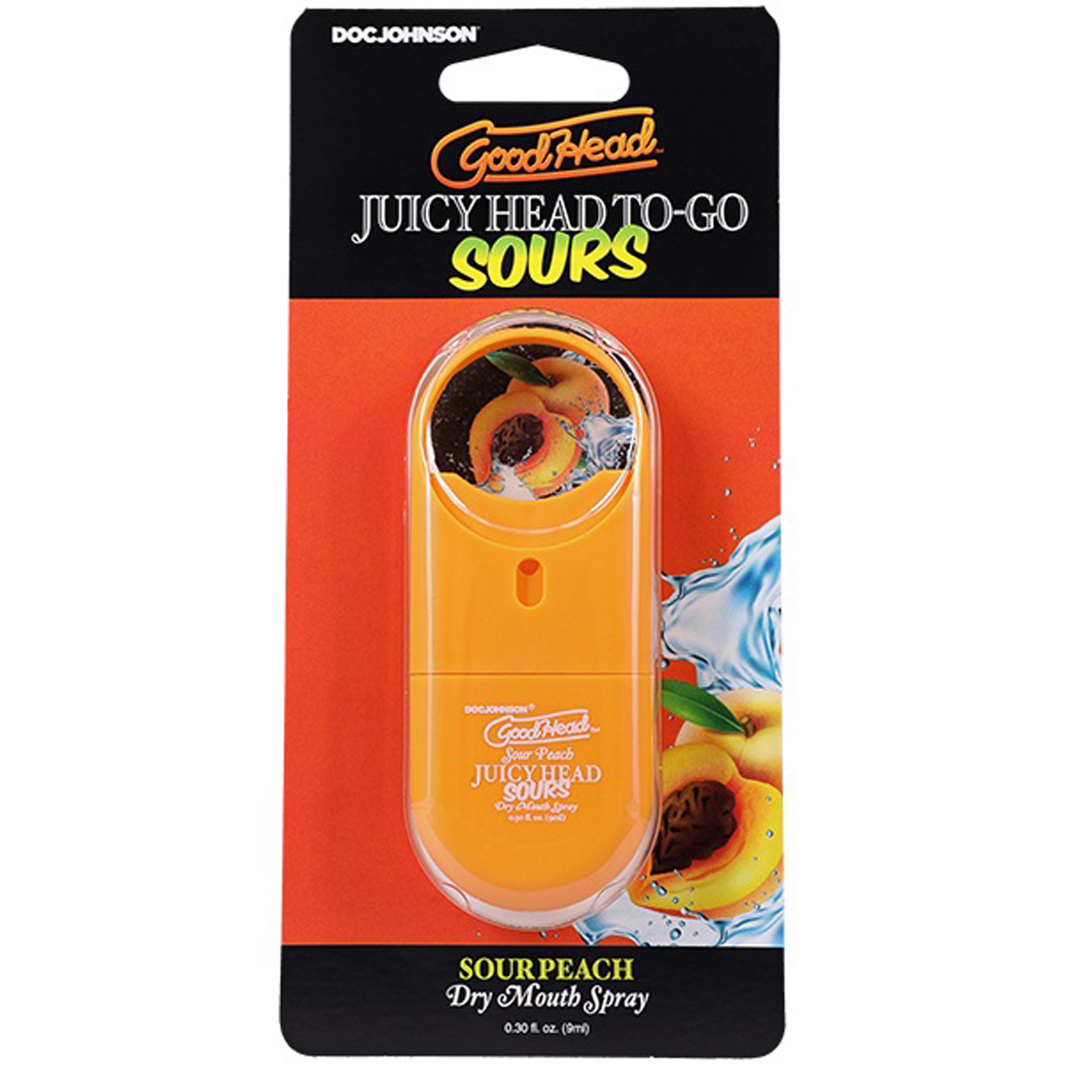 Doc Johnson - GoodHead Juicy Head Dry Mouth Spray To-Go Sour Peach 0.3 oz. - Supplements & Enhancers - Liquid