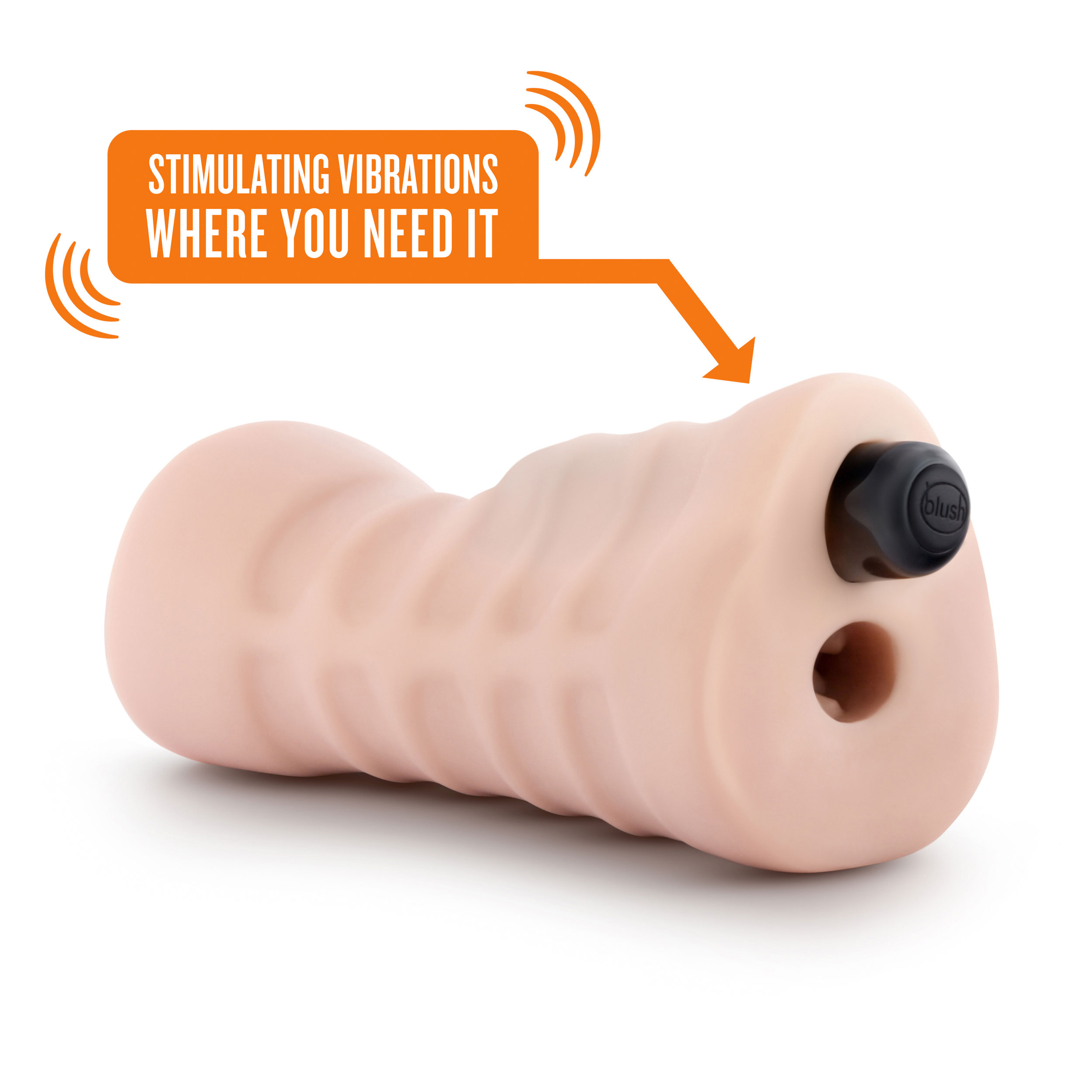 Blush - EnLust Nicole Vibrating Stroker Beige - Masturbation Aids for Males - TPE/TPR/Elastomers