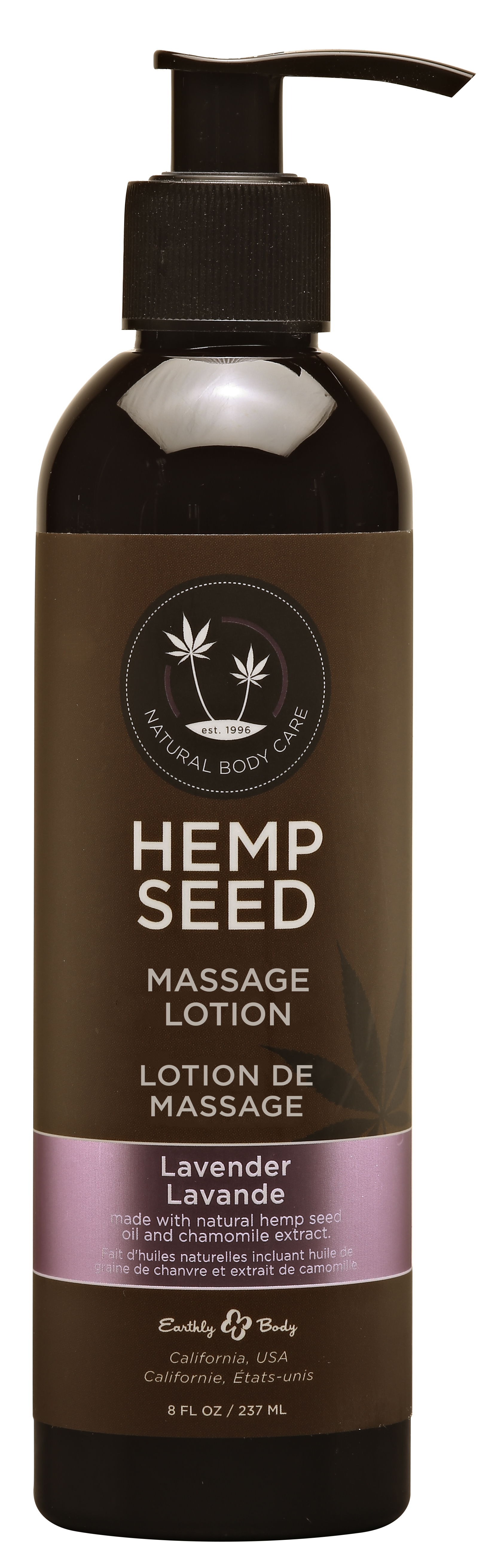 Earthly Body - Hemp Seed Massage Lotion - Lavender - 8 Fl. Oz. / 237ml - Bath & Body