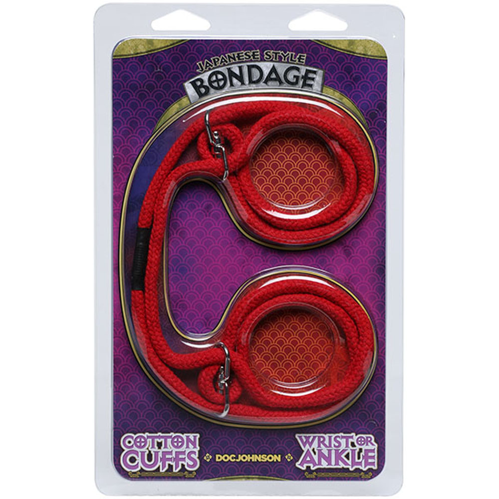Doc Johnson - Japanese Style Bondage - Cotton Wrist or Ankle Cotton Cuffs - Bondage & Fetish Toys