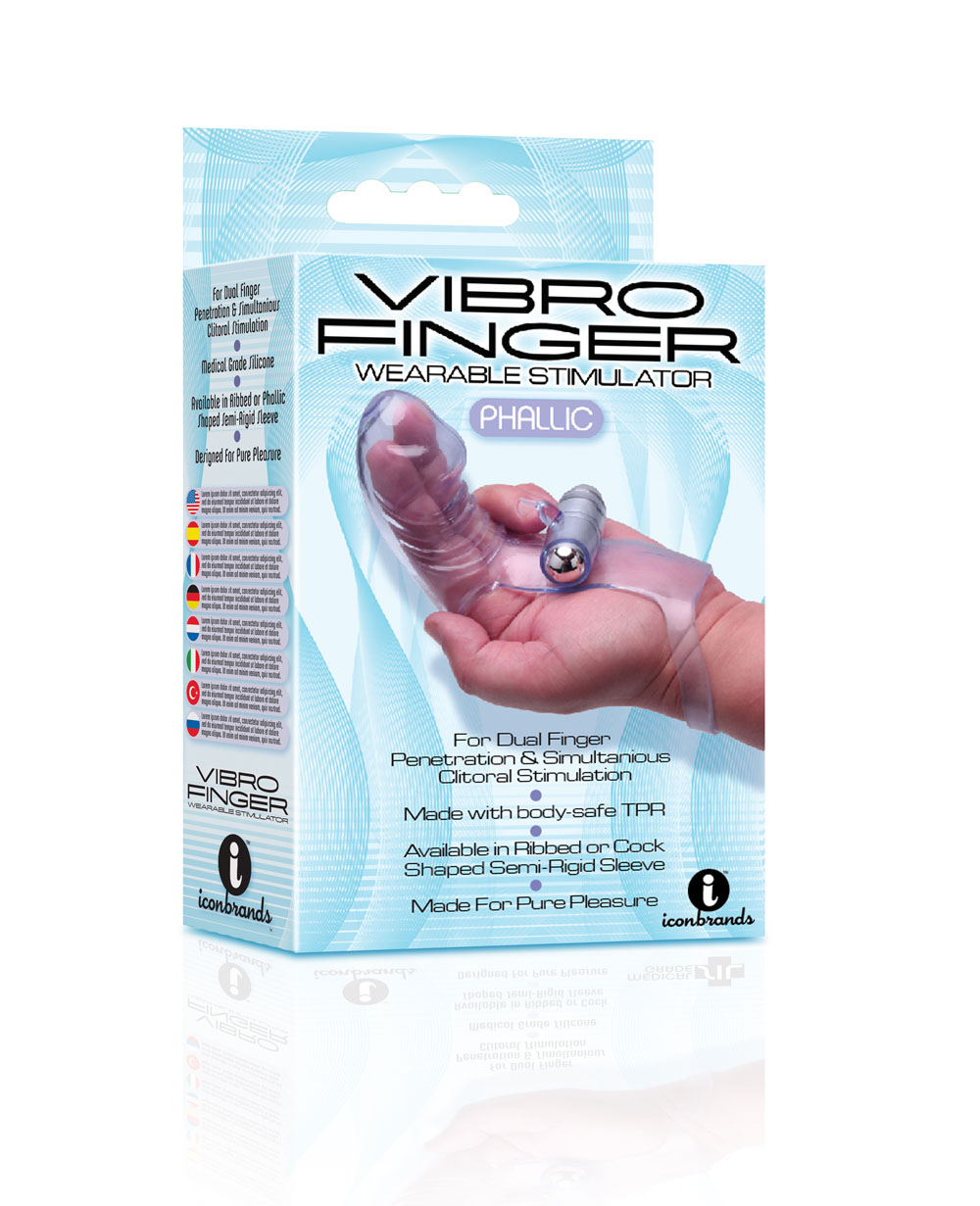 Icon Brands - The 9''s VibroFinger Phallic Finger Massager Purple - Vibrators - TPE/TPR/Elastomers