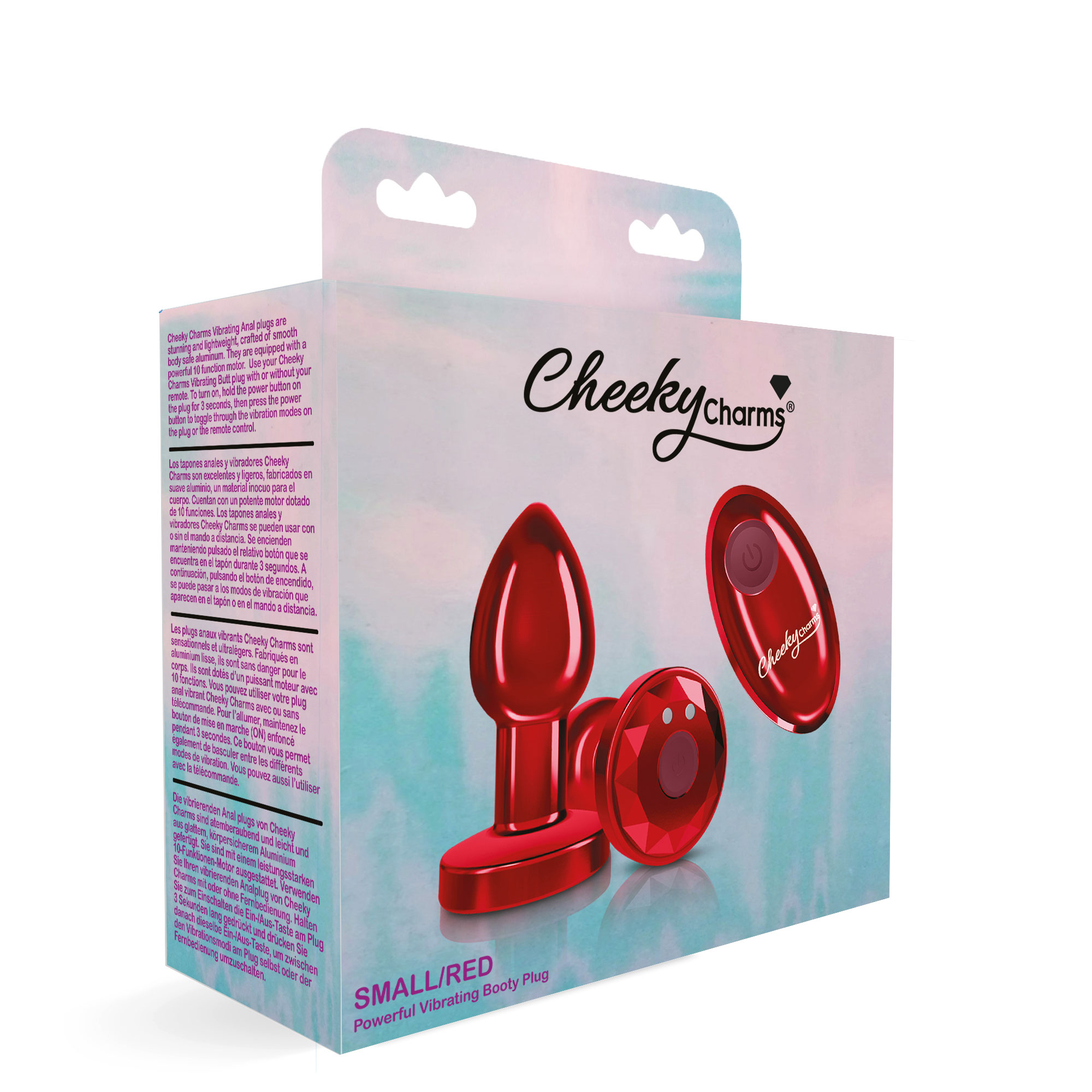 Viben - Vibrating Red Metal Remote Plug - Small - Anal Toys & Stimulators