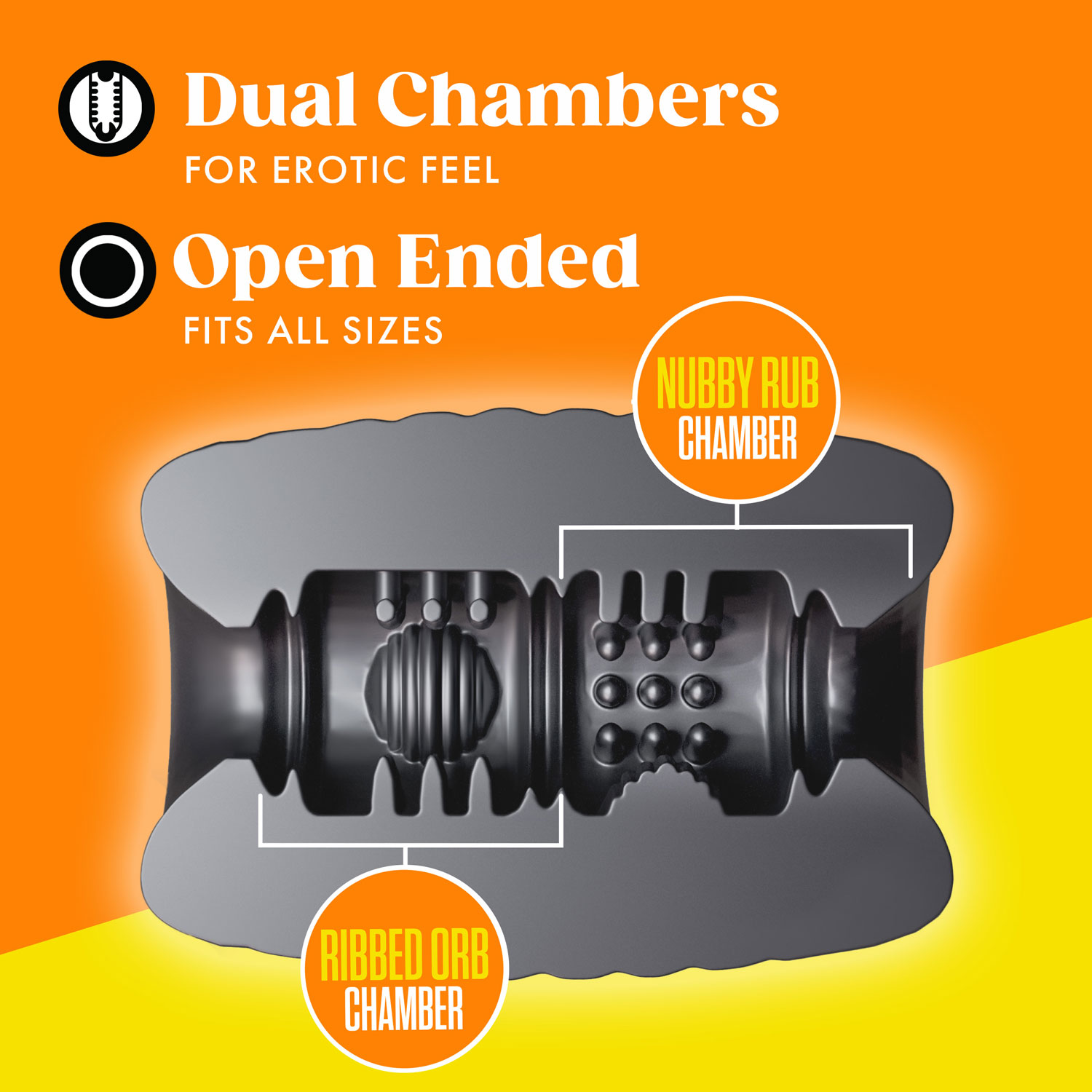 Blush - Rize Grasp Self-Lubricating Stroker Black - Masturbation Aids for Males - TPE/TPR/Elastomers