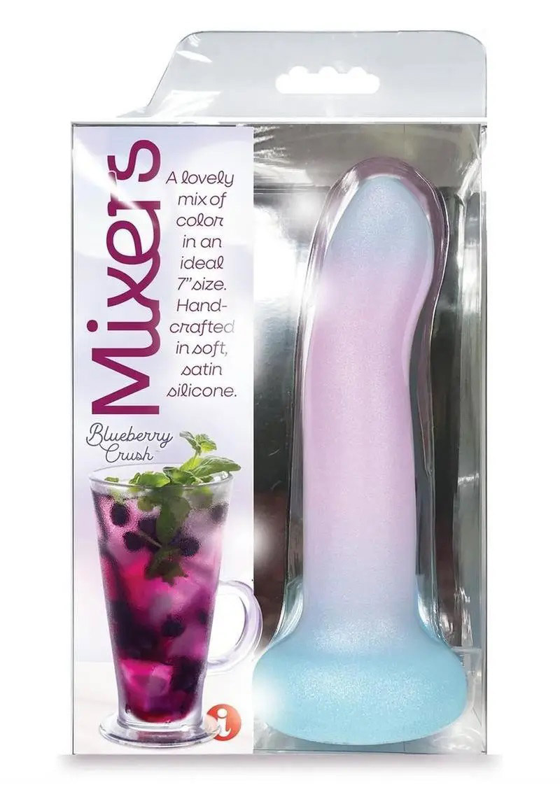 Icon Brands - Mixers Blueberry Crush 8" Dildo - Pink Lavender Blue - Dildos & Dongs