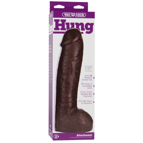 Doc Johnson - Vac-U-Lock - Realistic Hung Black - Dildos - PVC
