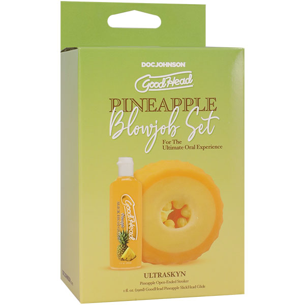 Doc Johnson - GoodHead Pineapple Blowjob Set - Masturbation Aids for Males - TPE/TPR/Elastomers