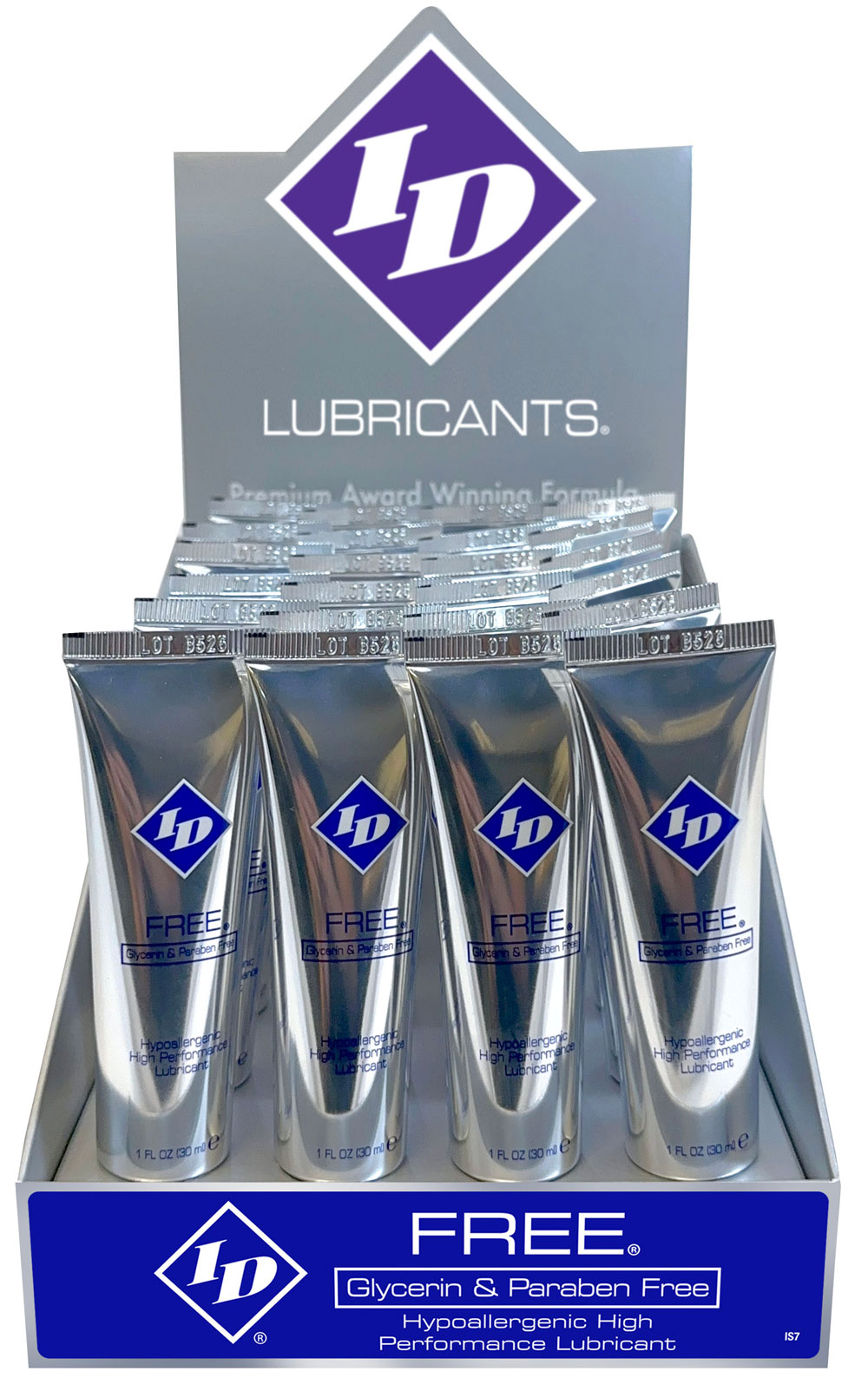 I.D. Lubricants - Free Display 24ct - 1 Fl Oz Tubes - Displays-Bowls & Wall Displays