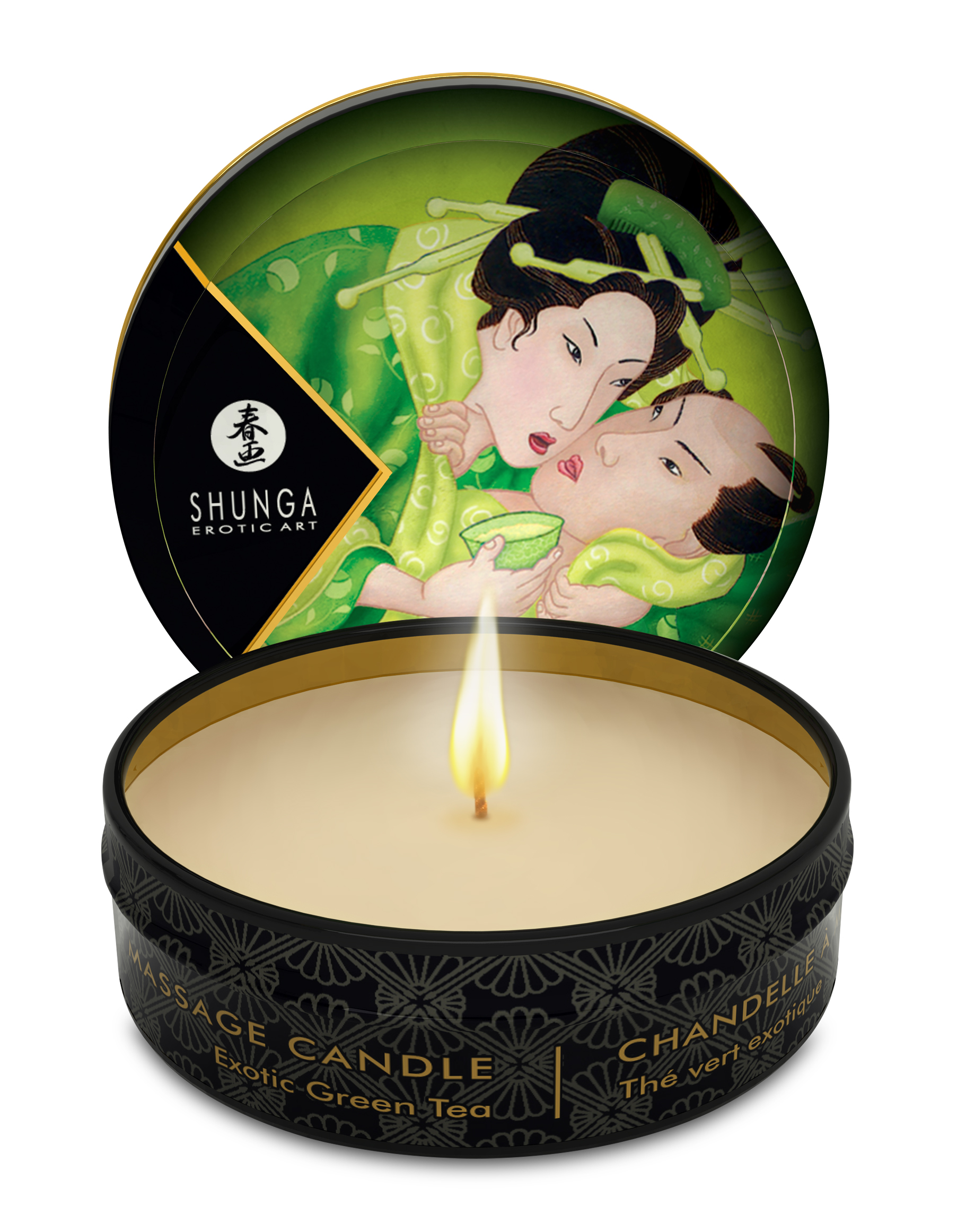 Shunga - Mini Massage Candle - Zenitude - Exotic Green Tea - 1 Fl. Oz. - Bath & Body