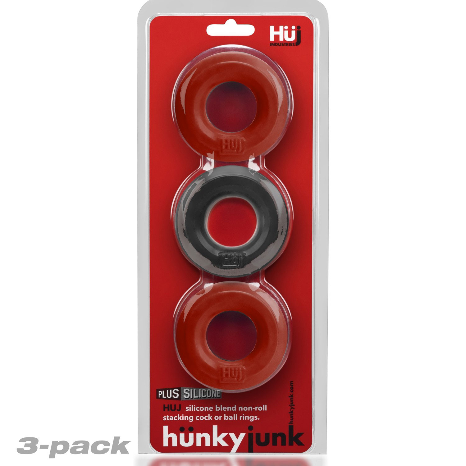 Oxballs - Huj3 C-Ring 3-Pack - Cherry / Ice - Cockrings