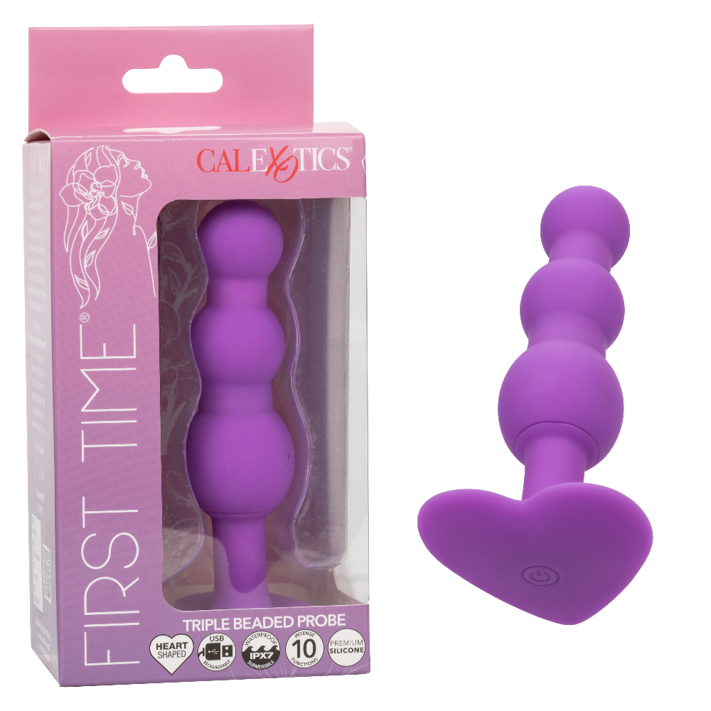 CalExotics - First Time Triple Beaded Probe - Purple - Anal Toys & Stimulators