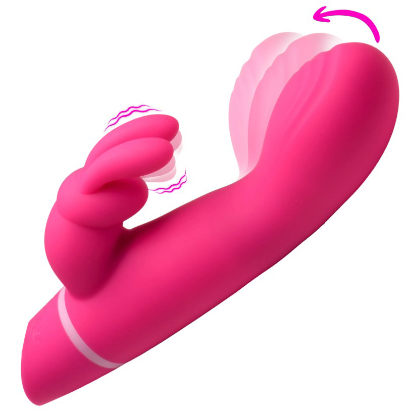 XR Brands - Come Hither Silicone Rabbit Vibrator - Pink - Vibrators