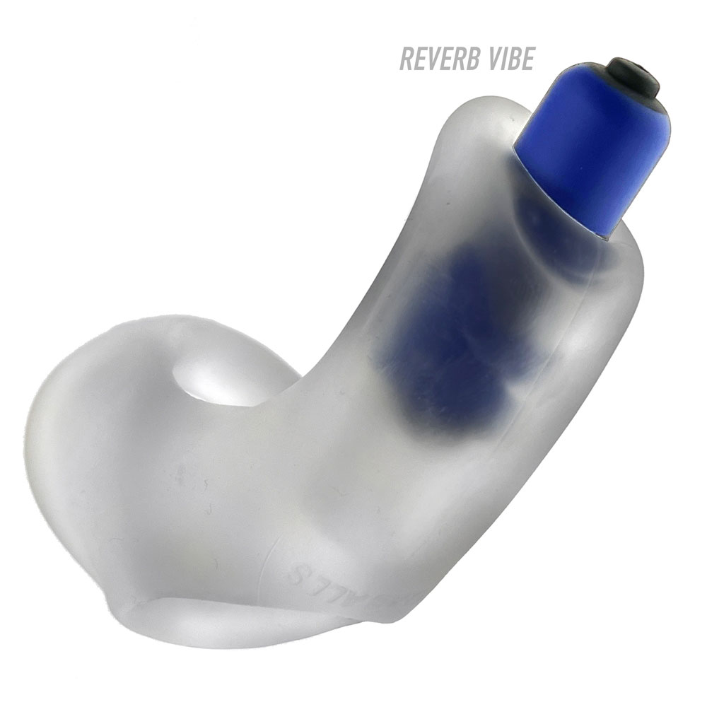 Oxballs - Hunkyjunk Buzzfuck Cock & Ball Sling with Taint Vibrator Clear Ice - Cockrings - TPE/TPR/Elastomers