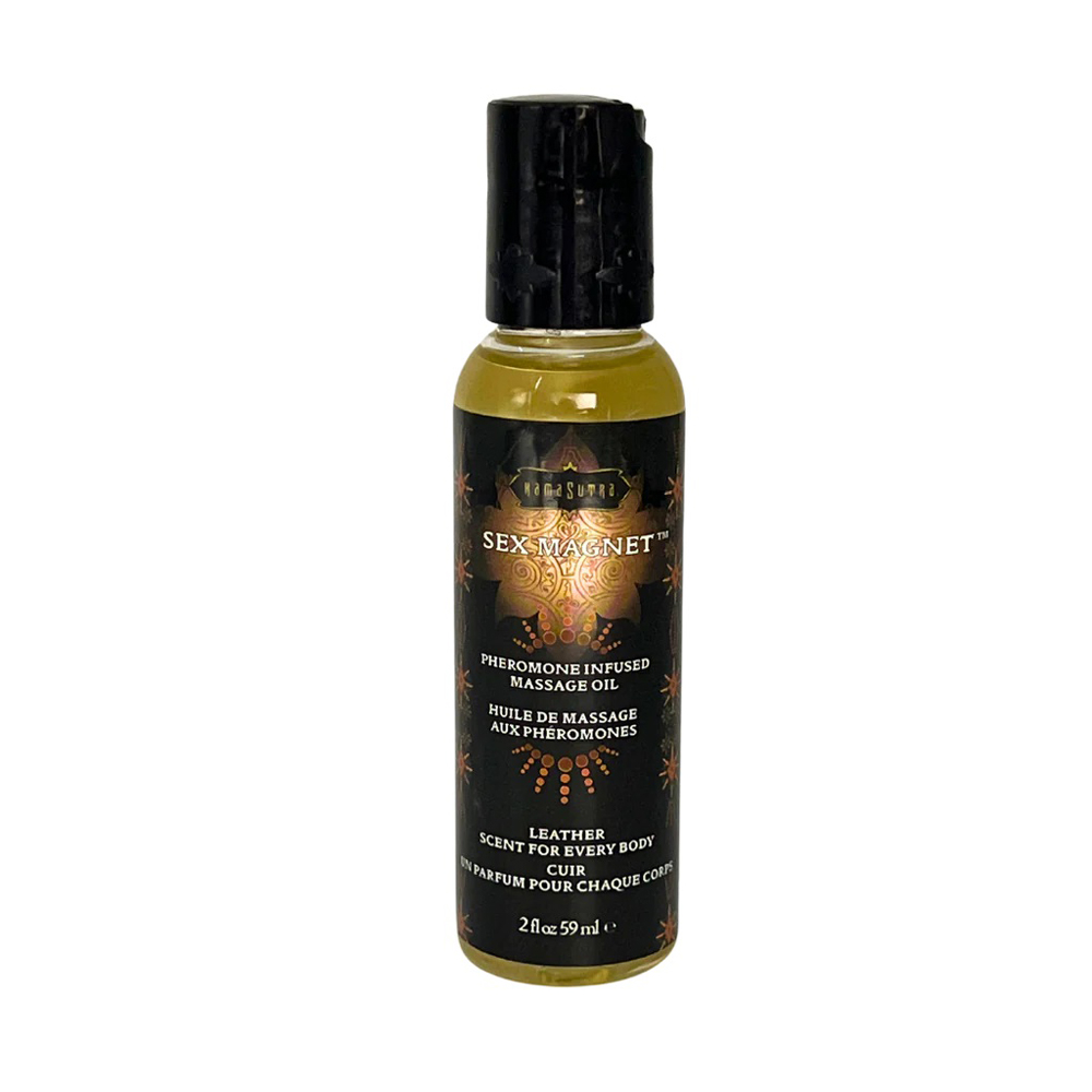 Kama Sutra - Leather Sex Magnet Massage Oil 2oz - Bath & Body