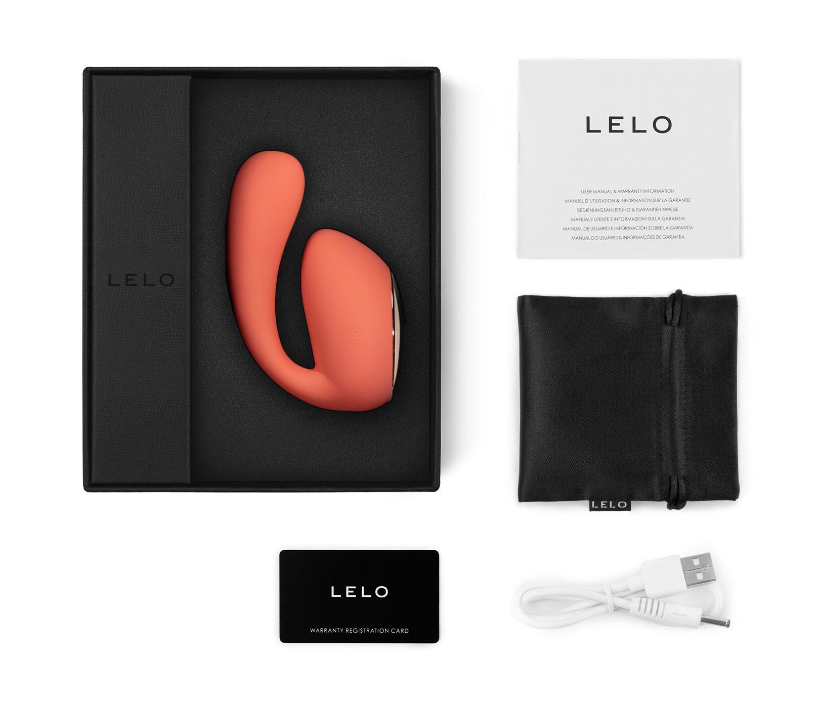 LELO - LELO IDA WAVE Rechargeable Dual Stimulator Coral Red - Vibrators - Silicone