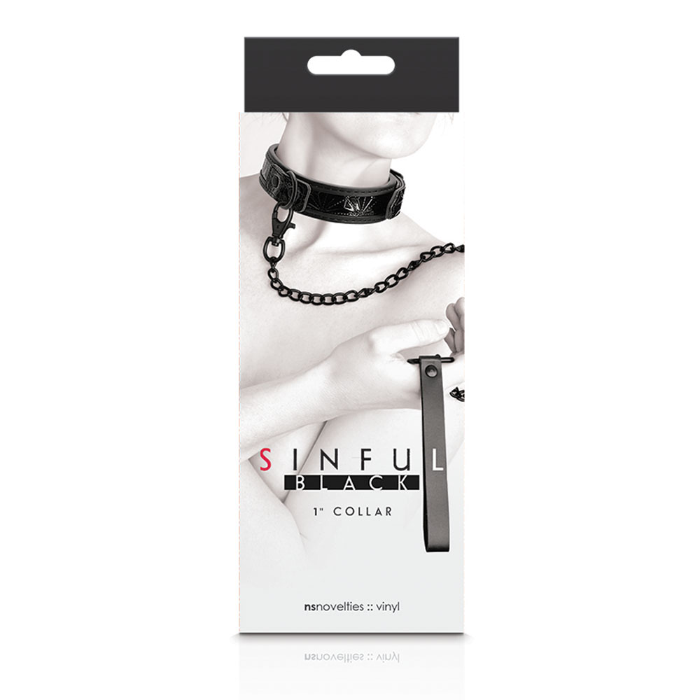 nsnovelties - Sinful - 1 Inch Collar - Black - Bondage & Fetish Toys