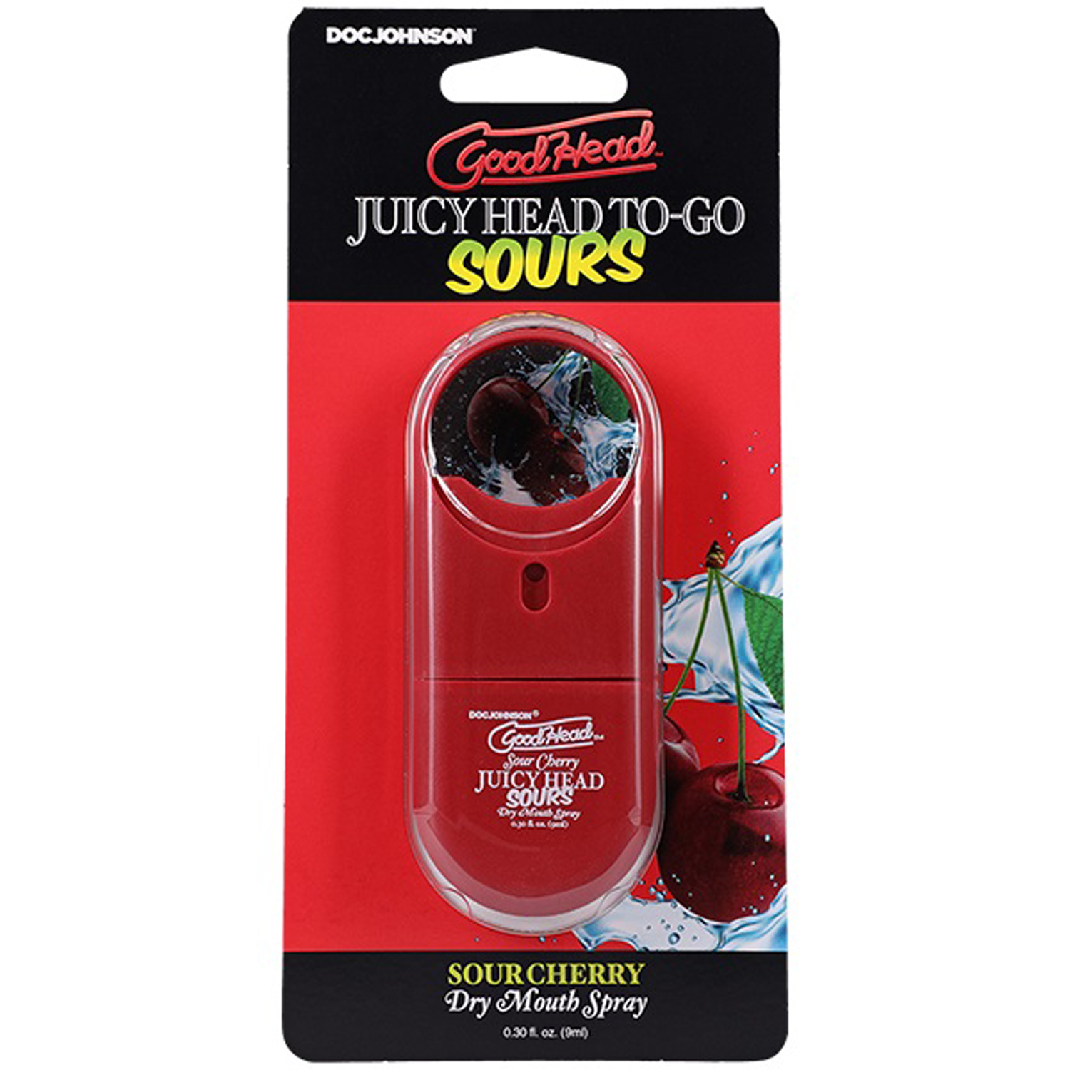 Doc Johnson - GoodHead Juicy Head Dry Mouth Spray To-Go Sour Cherry 0.3 oz. - Supplements & Enhancers - Liquid