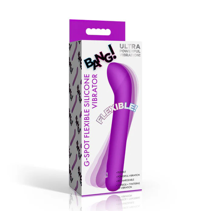 XR Brands - BANG! G-Spot Flexible Silicone Vibrator Purple - Vibrators - ABS