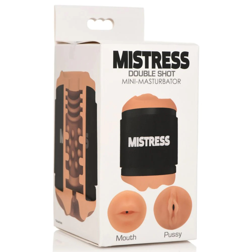 Curve Toys - Mistress Double Shot Mouth and Pussy Stroker - Medium - Masturbation Aids for Males