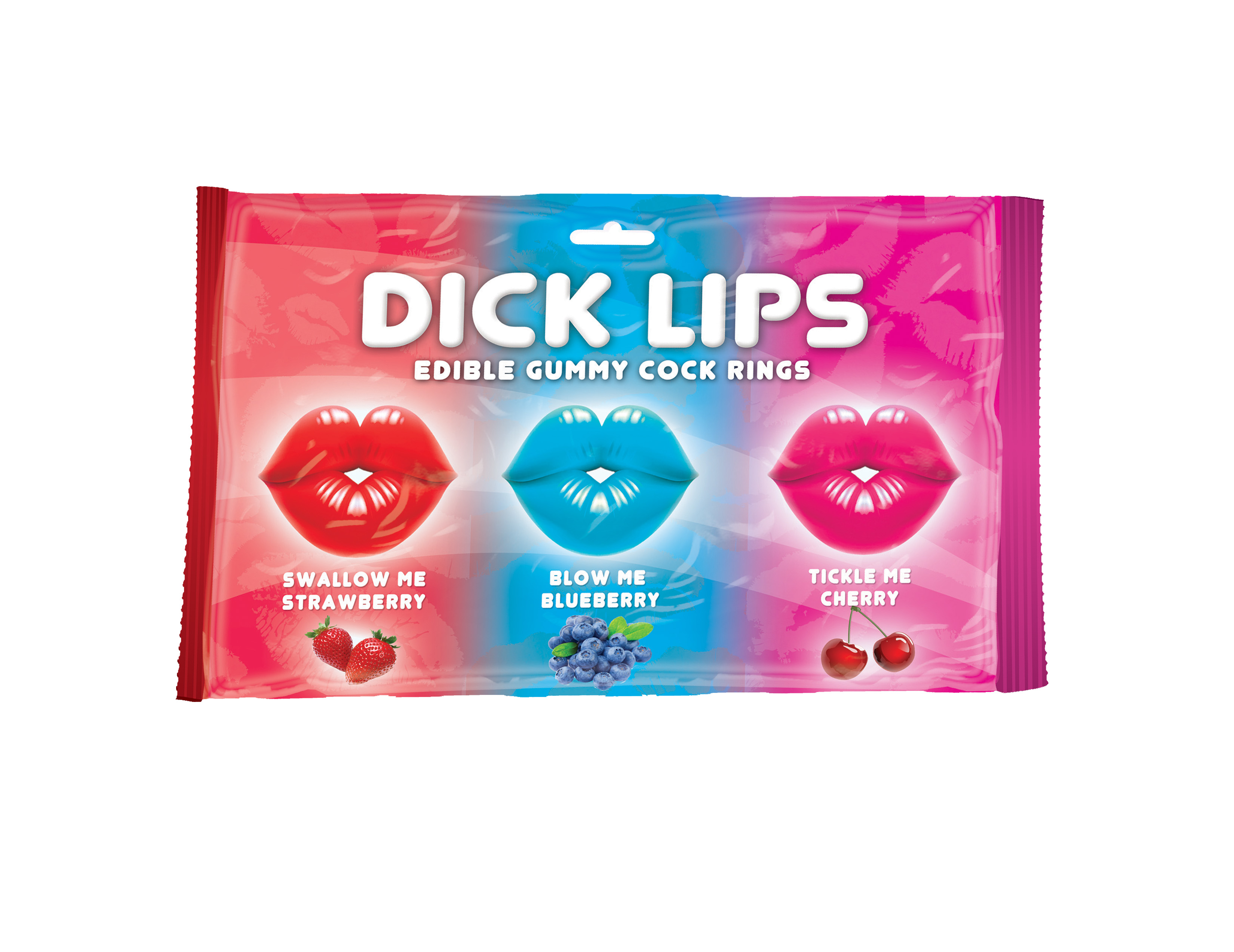 Hott Products - Dick Lips Edible Gummy Cock Rings 3-Pack - Novelties & Games