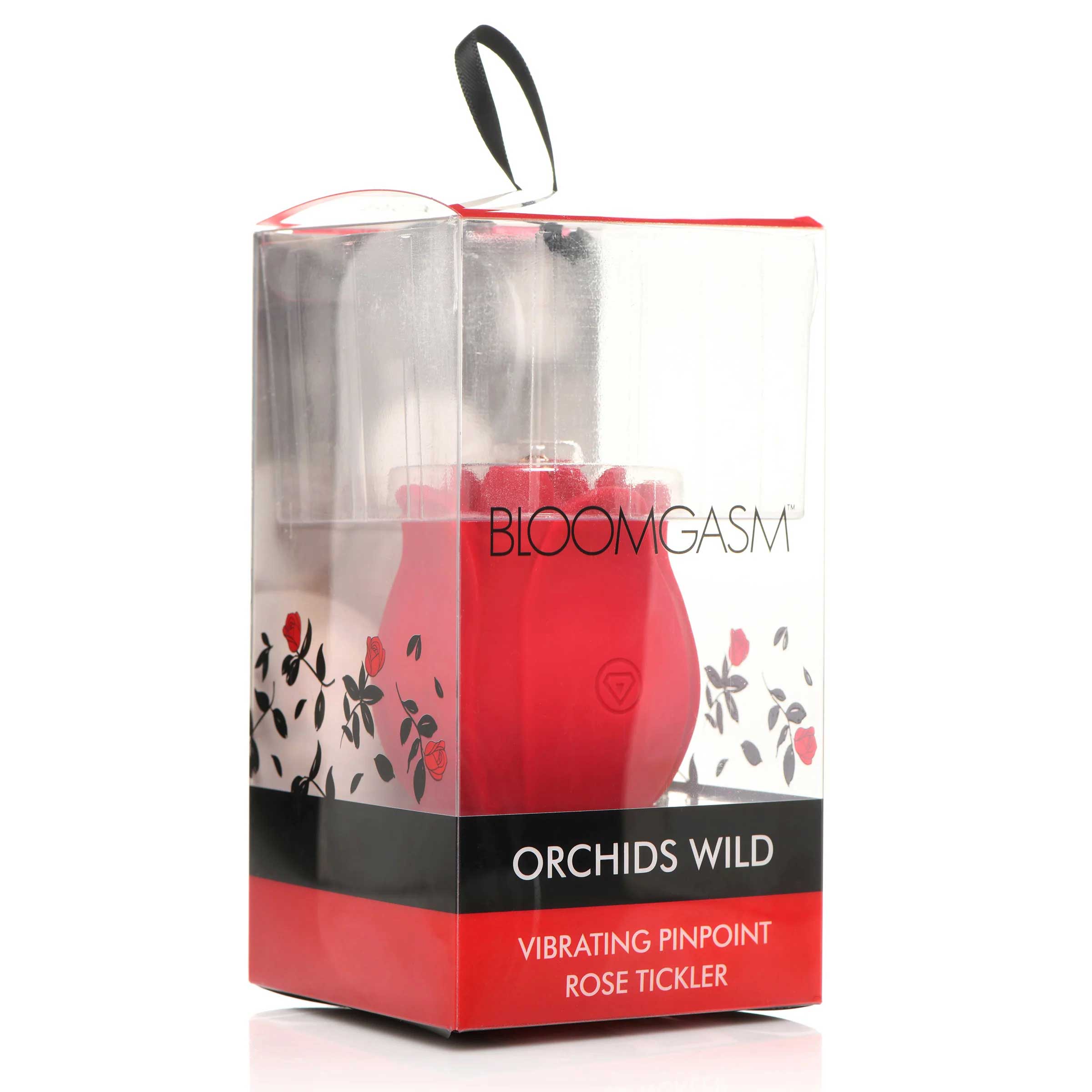 XR Brands - Orchids Wild Vibrating Pinpoint Rose Tickler - Red - Eco-Friendly