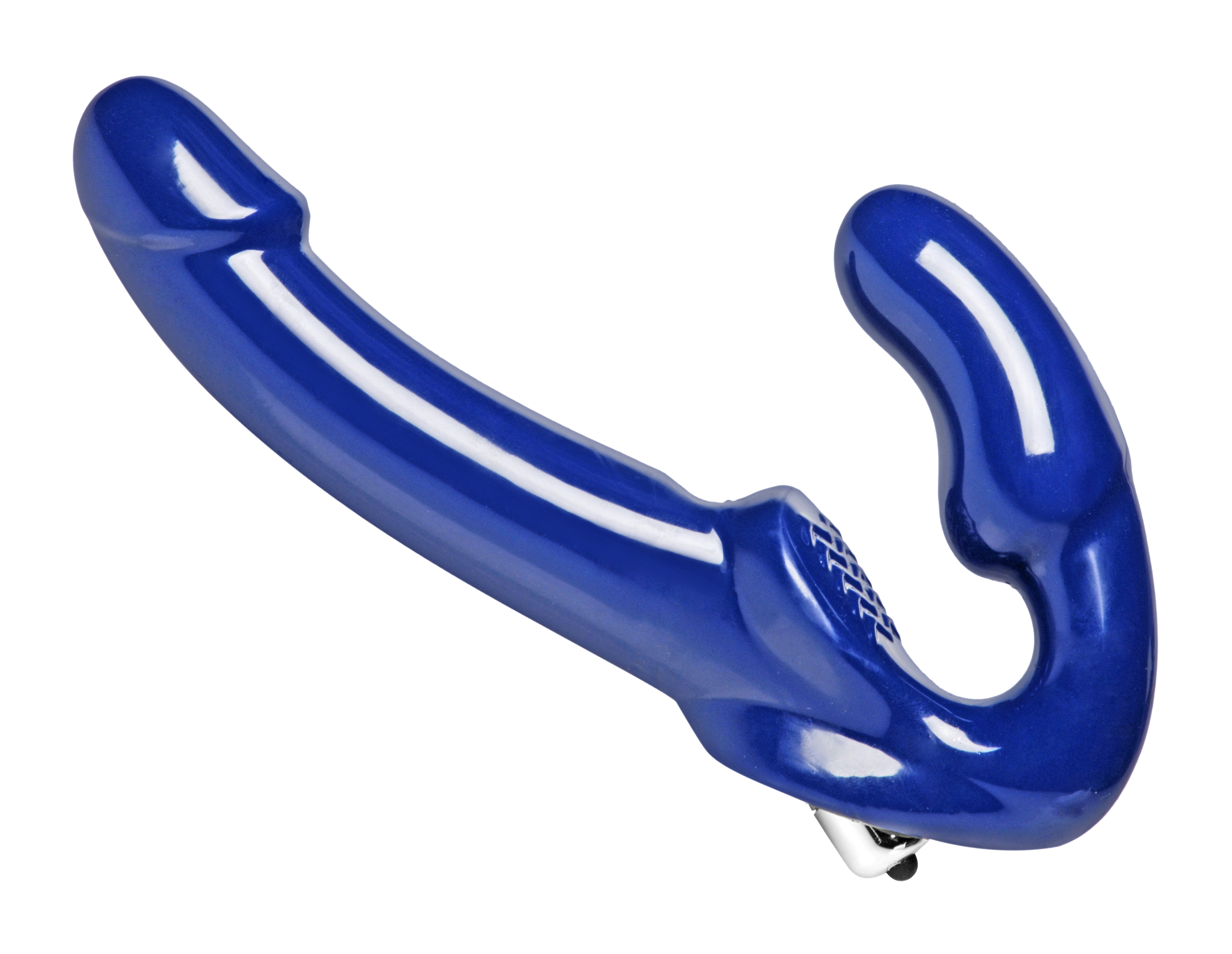 XR Brands - Revolver II Vibrating Strapless Strap on Dildo - Blue - Harnesses & Strap-Ons
