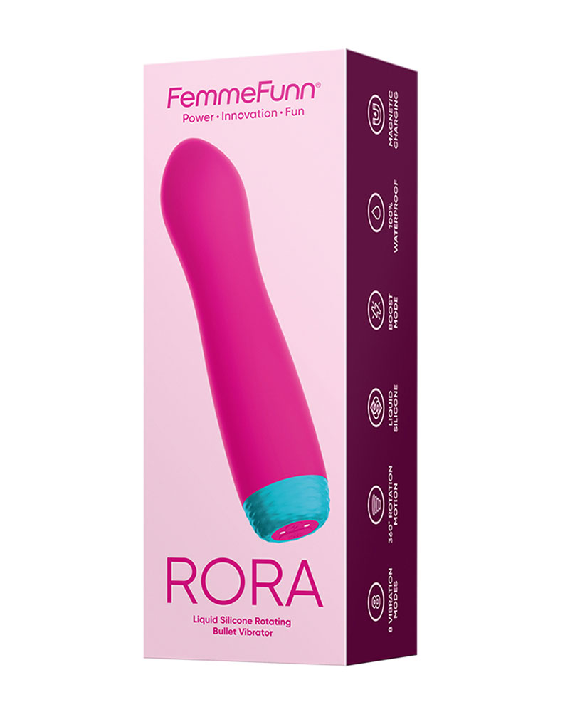 FemmeFunn FemmeFunn Rora Rechargeable Silicone Rotating Bullet Vibrator Pink