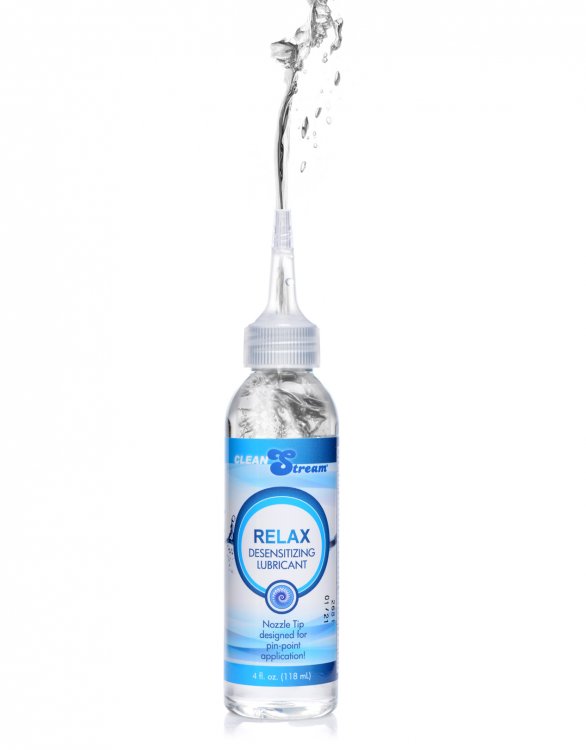 XR Brands - Relax Desensitizing Lubricant With Nozzle Tip - 4 Oz. 118ml - Lubricants, Creams & Glides