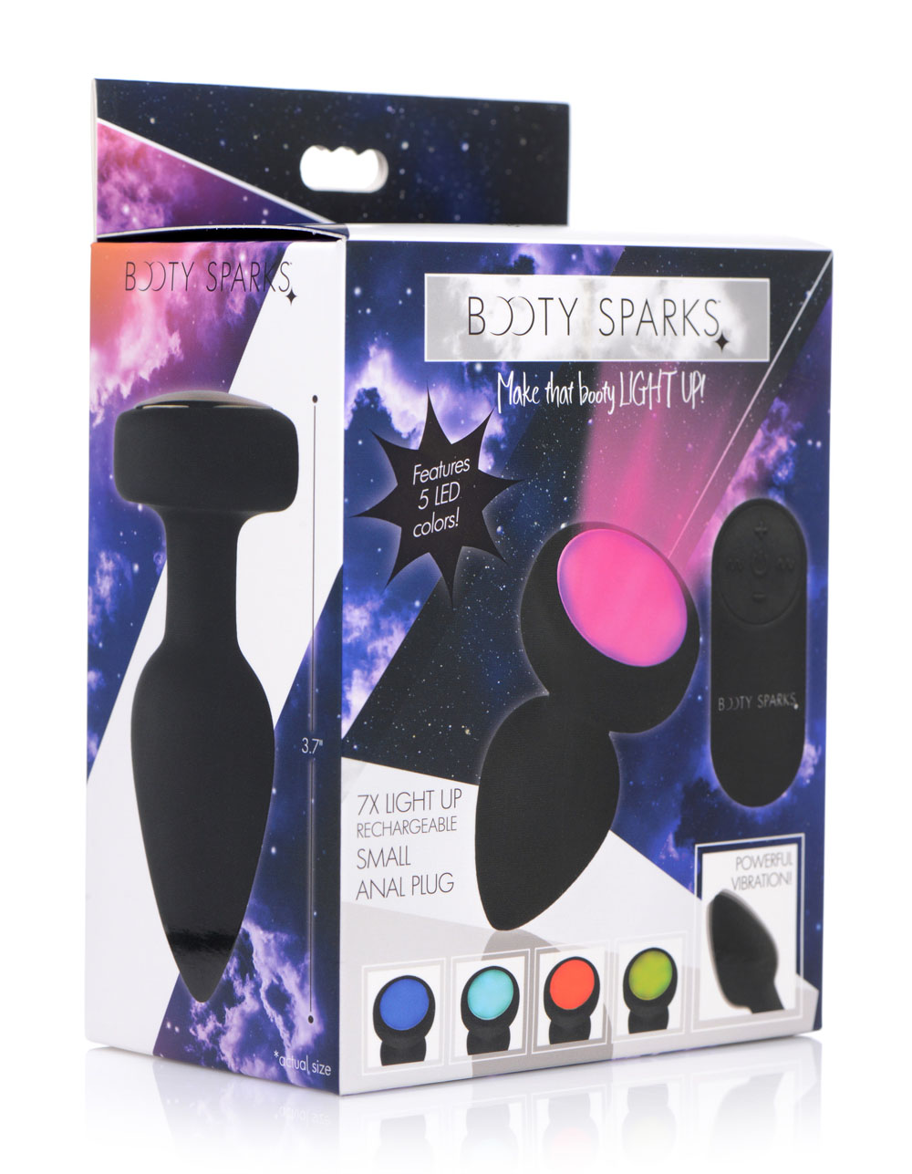XR Brands - 7x Light Up Rechargeable Anal Plug - Small - Anal Toys & Stimulators