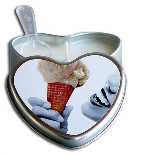 Earthly Body - Edible Heart Candle - Vanilla - 4 Oz. - Bath & Body
