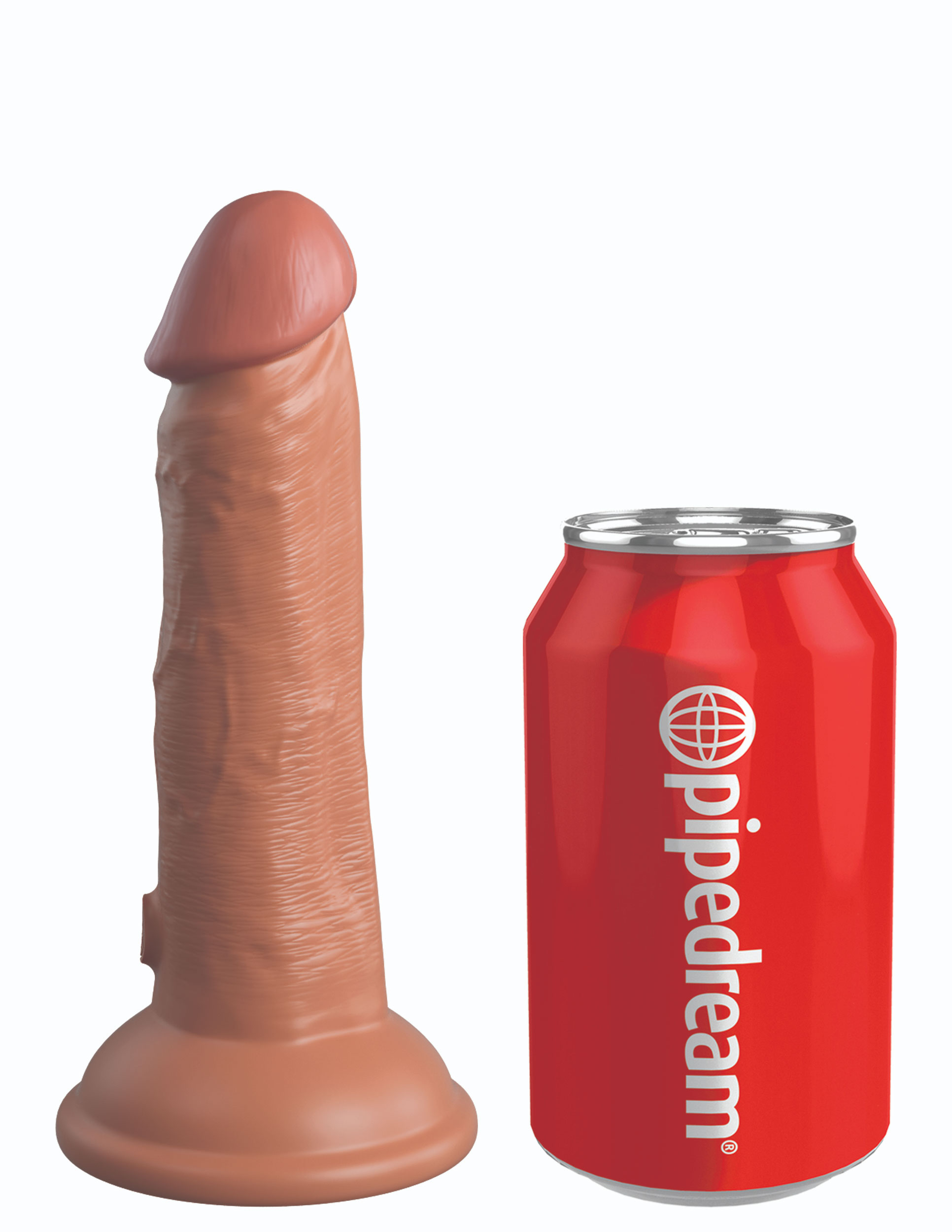 Pipedream - King Cock Elite 6 in. Vibrating Realistic Dildo With Suction Cup Tan - Vibrators - Silicone