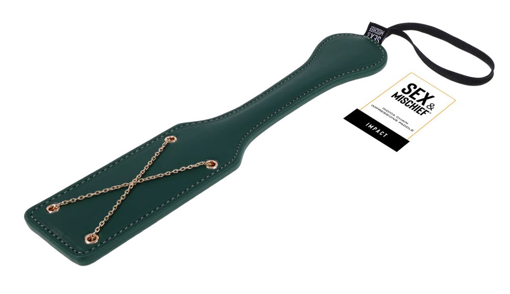 Sportsheets - Indica Chain Impressions Paddle - Green - Bondage & Fetish Toys
