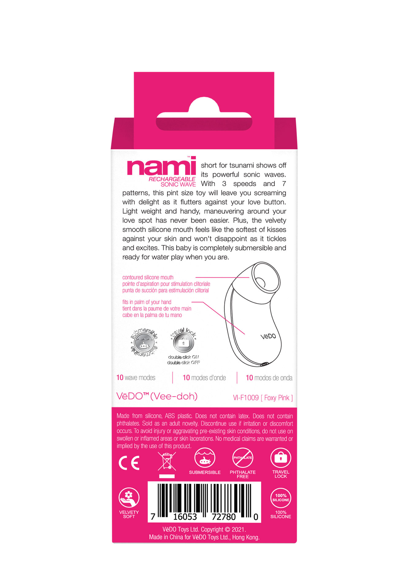 VeDO - Nami Rechargeable Sonic Vibe - Foxy Pink - Clit Stimulators