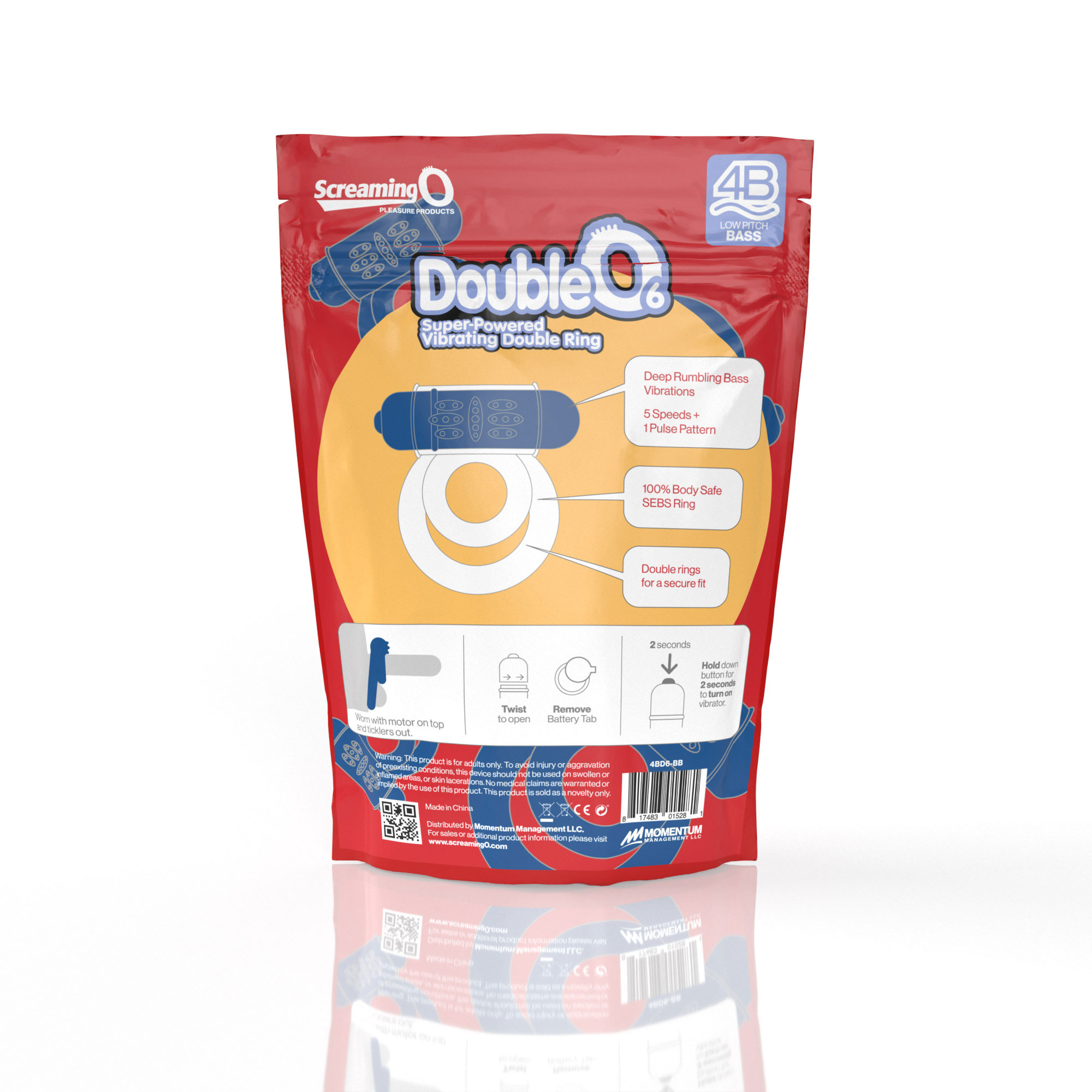 Screaming O - Screaming O 4b - Double O Super Powered Vibrating Double Ring - Blueberry - Cockrings
