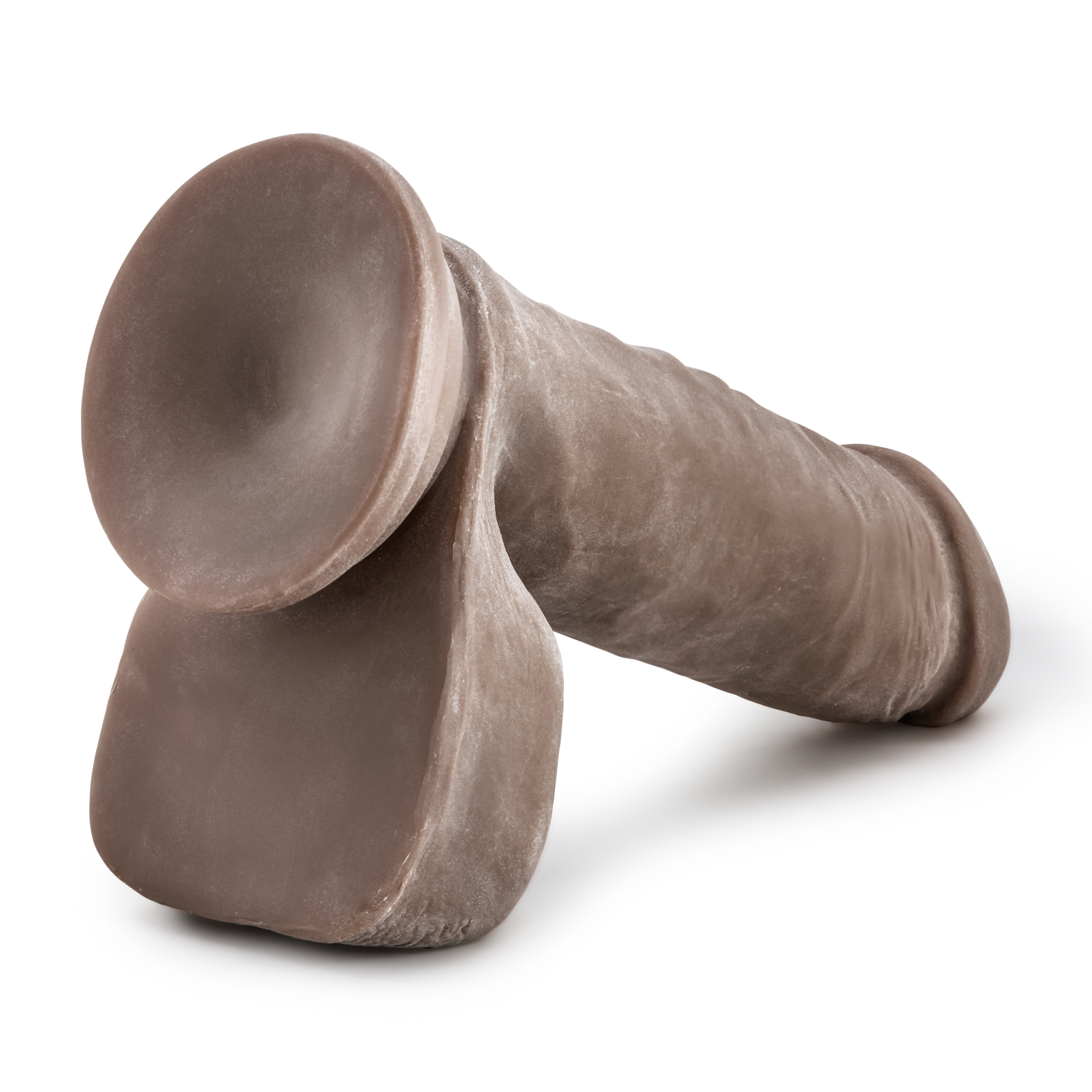 Blush - Au Naturel 8 in. Posable Dual Density Dildo with Balls Brown - Dildos - TPE/TPR/Elastomers