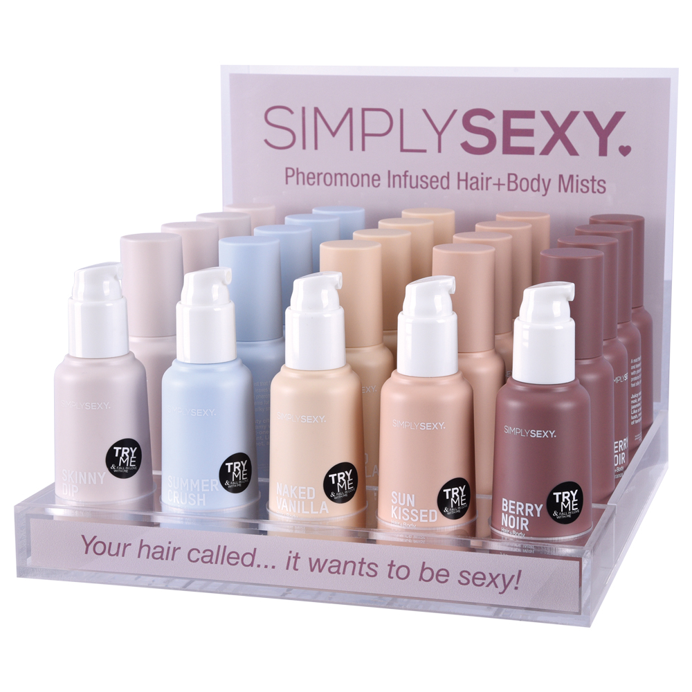 Classic Brands - Simply Sexy Pheromone Hair and Body Mist Acrylic Display With Testers 26pc - Bath & Body
