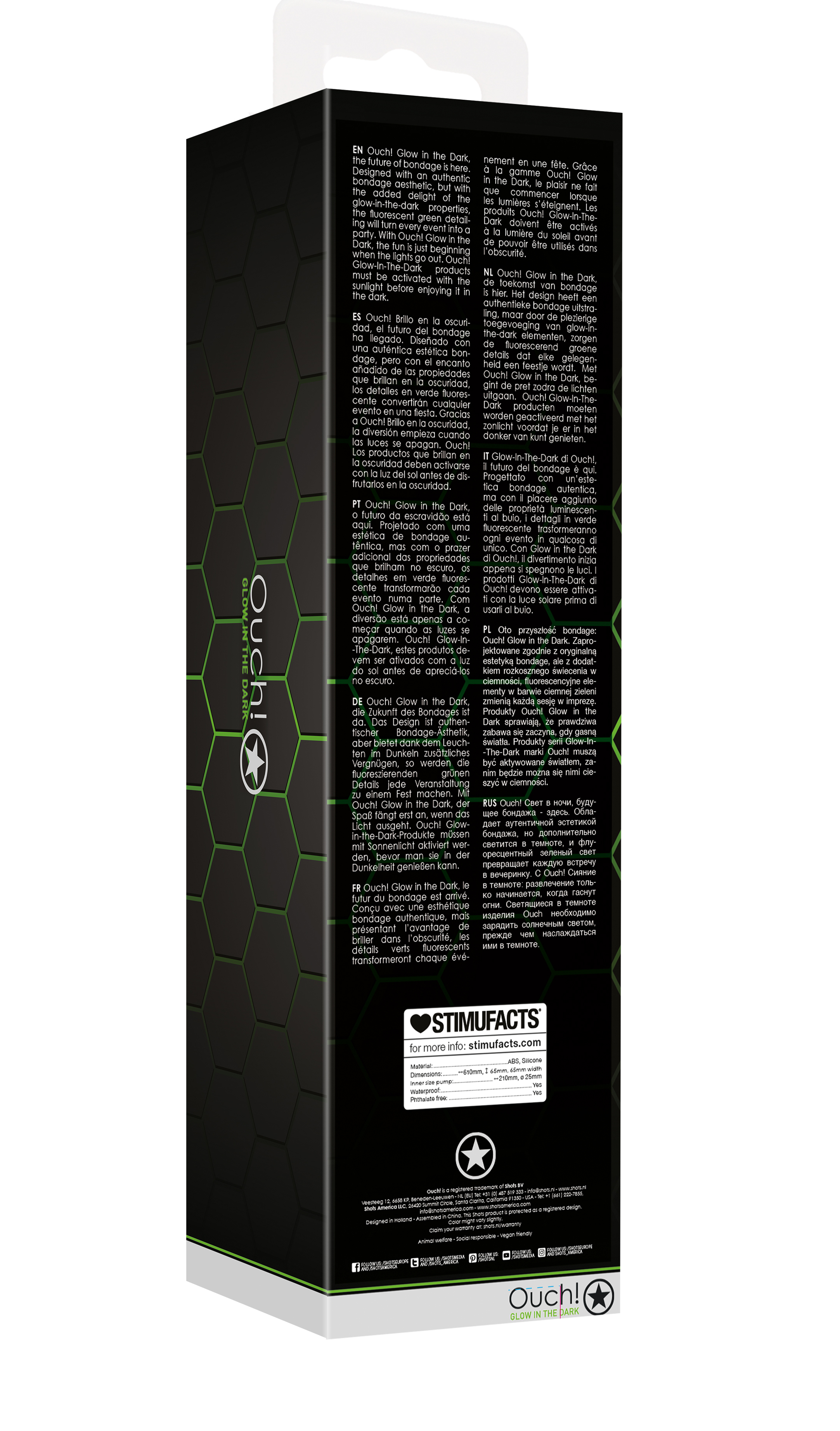 Shots - Ouch! Glow in the Dark Classic Penis Pump Neon Green - Pumps & Enlargers - ABS
