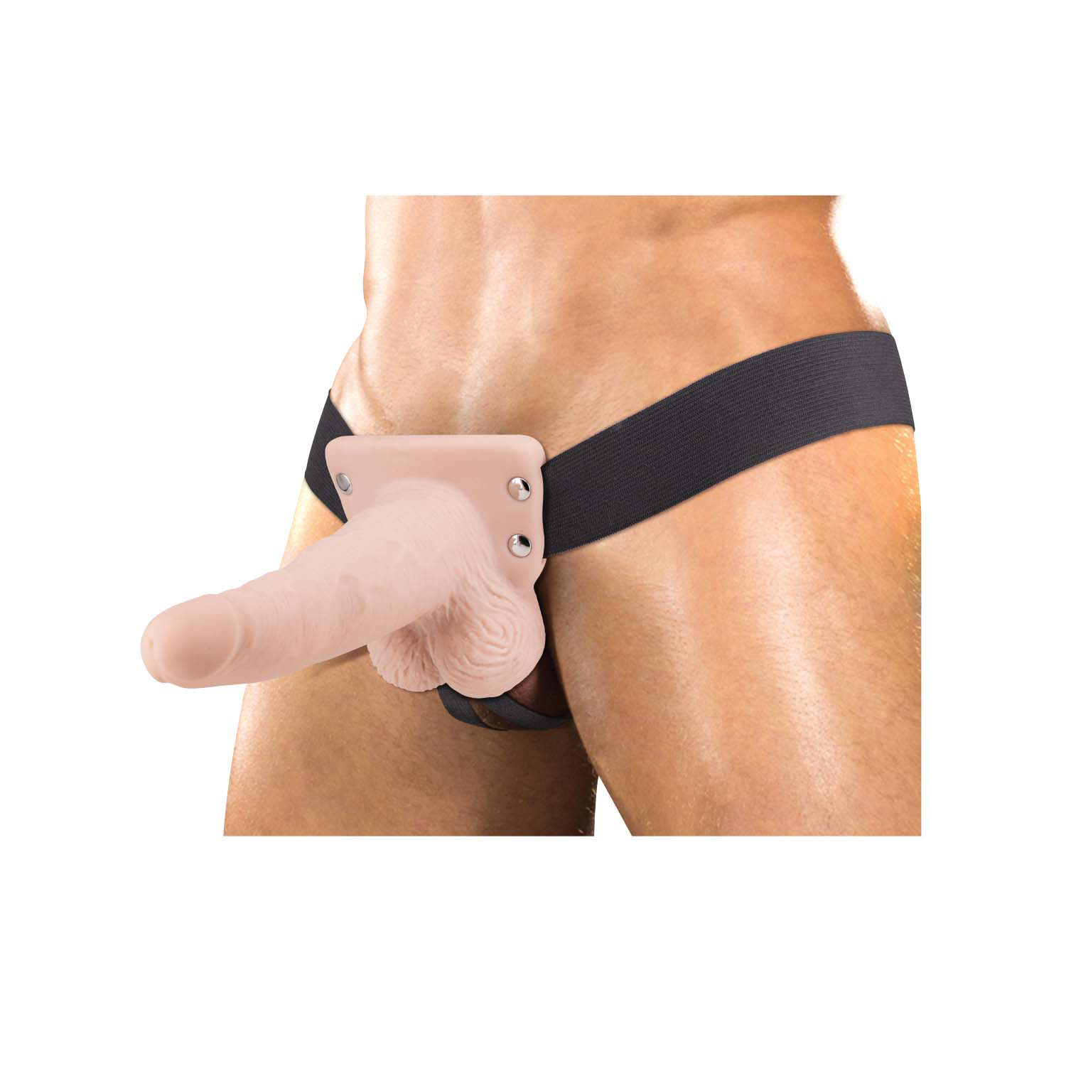 Nasstoys Erection Assistant Hollow Strap-On Vibrating 6 in. White