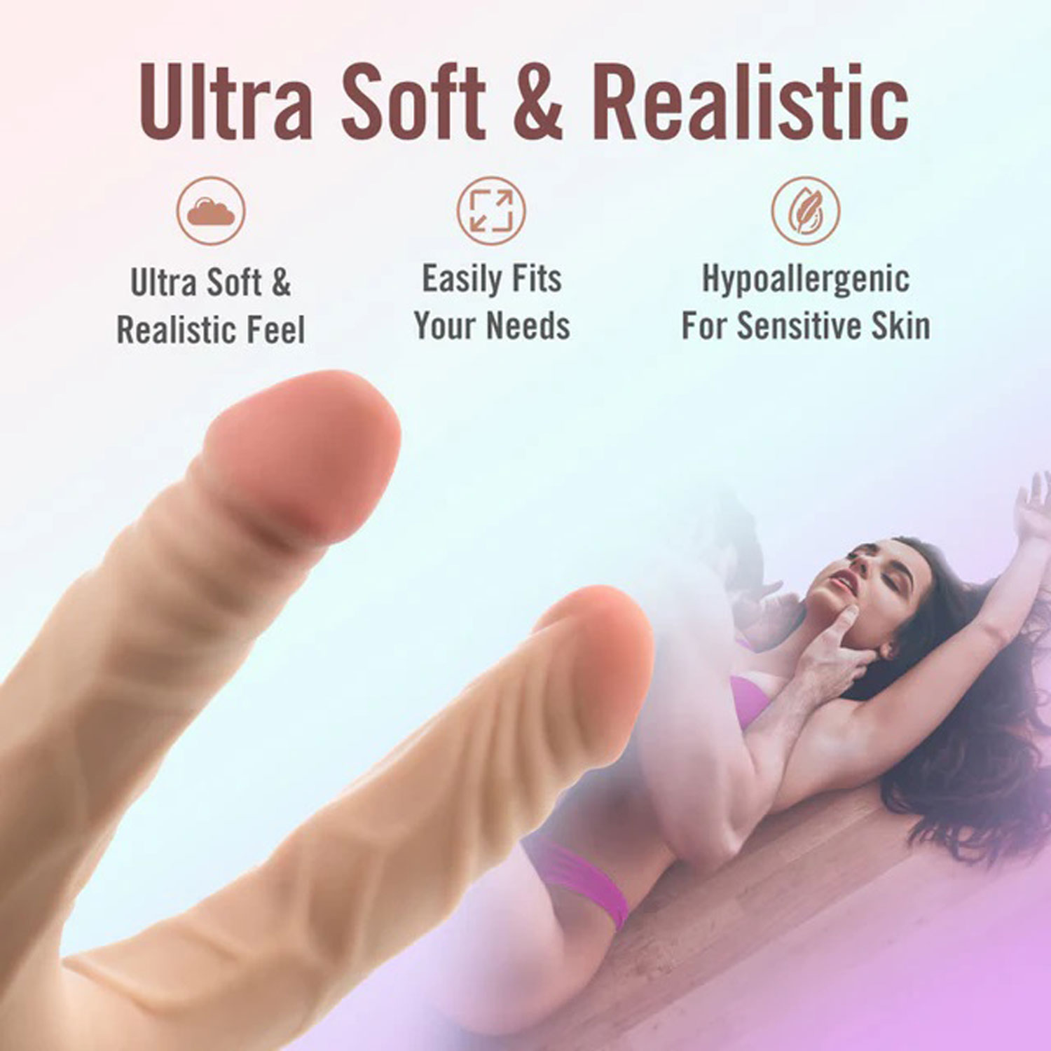 Blush - Dr. Skin Plus - 14” Posable Double Dong - Beige - Dildos & Dongs