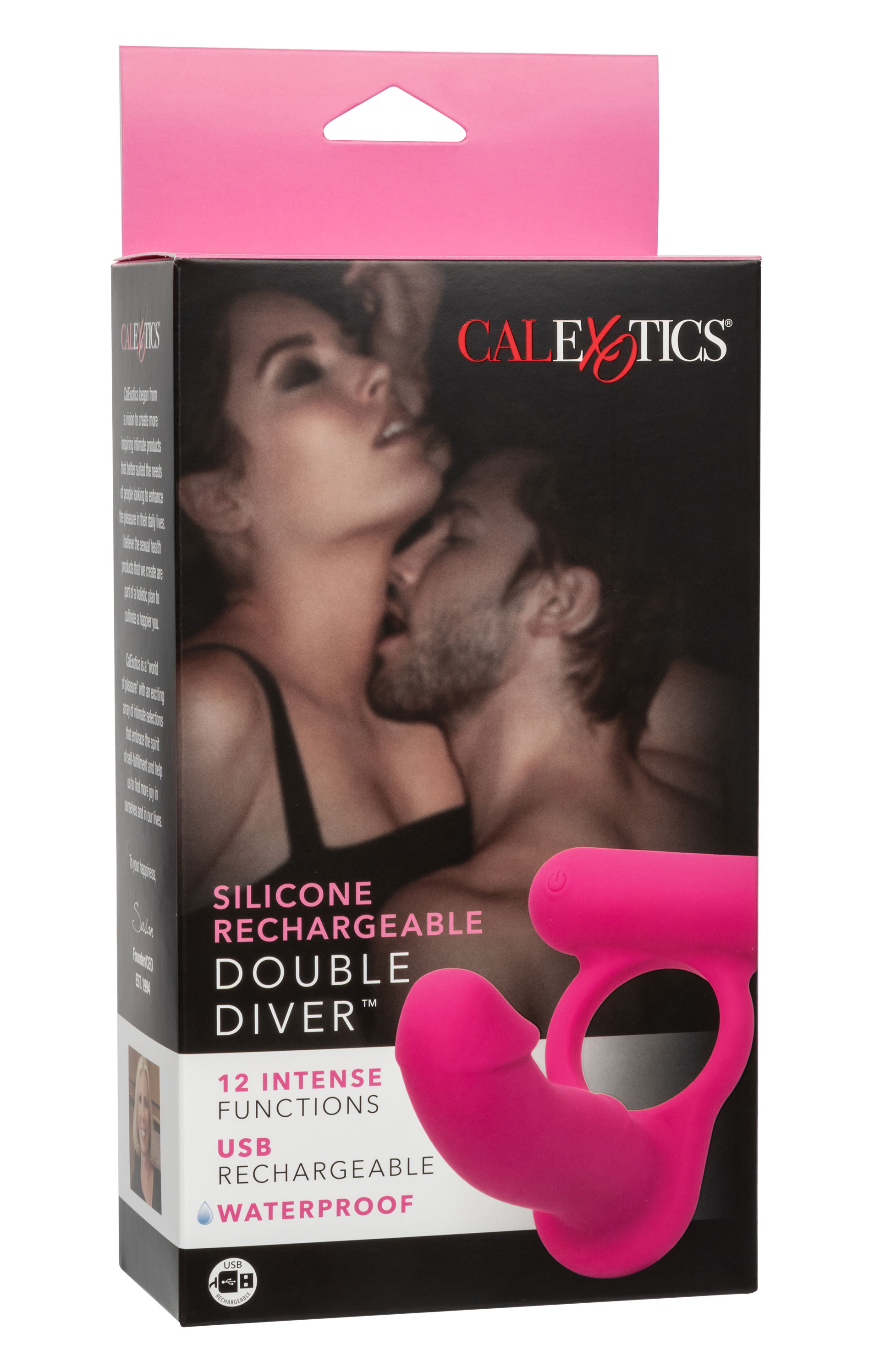CalExotics - Silicone Rechargeable Double Diver - Pink - Cockrings