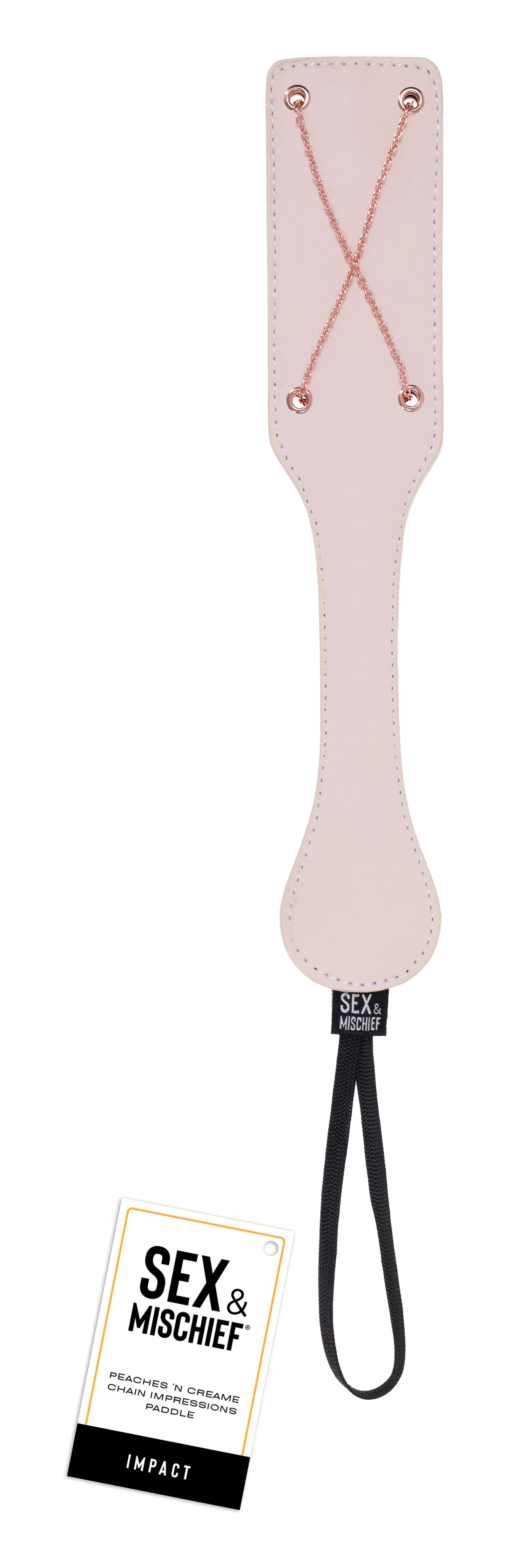 Sportsheets - Peaches 'N Creame Chain Impressions Paddle - Peach - Bondage & Fetish Toys