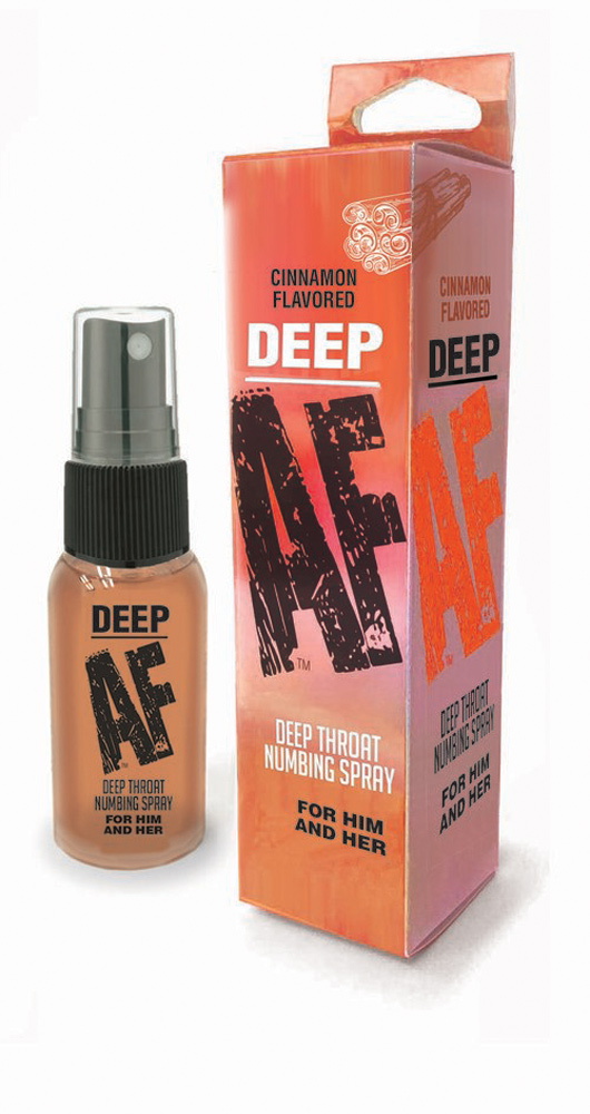 Little Genie - Deep AF Cinnamon Flavored Deep Throat Numbing Spray 1 oz. - Supplements & Enhancers - Liquid