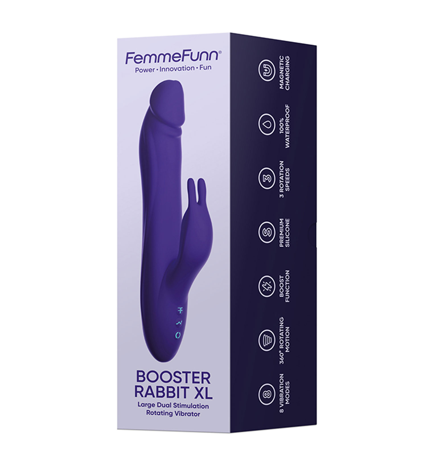 FemmeFunn - FemmeFunn Booster Rabbit XL Dark Purple - Vibrators - Silicone