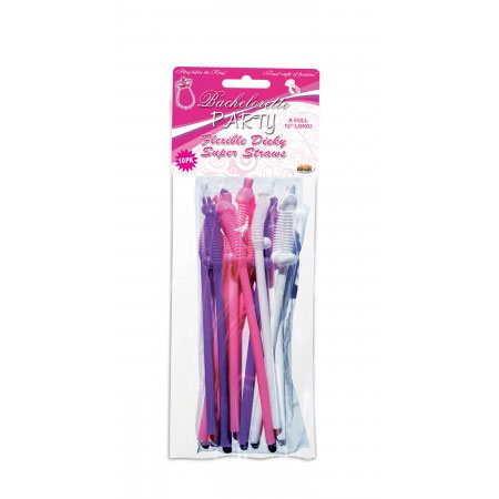 Hott Products - Bachelorette Party Jumbo Flexy Pecker Straws 10 Pack - Bachelor & Bachelorette Items